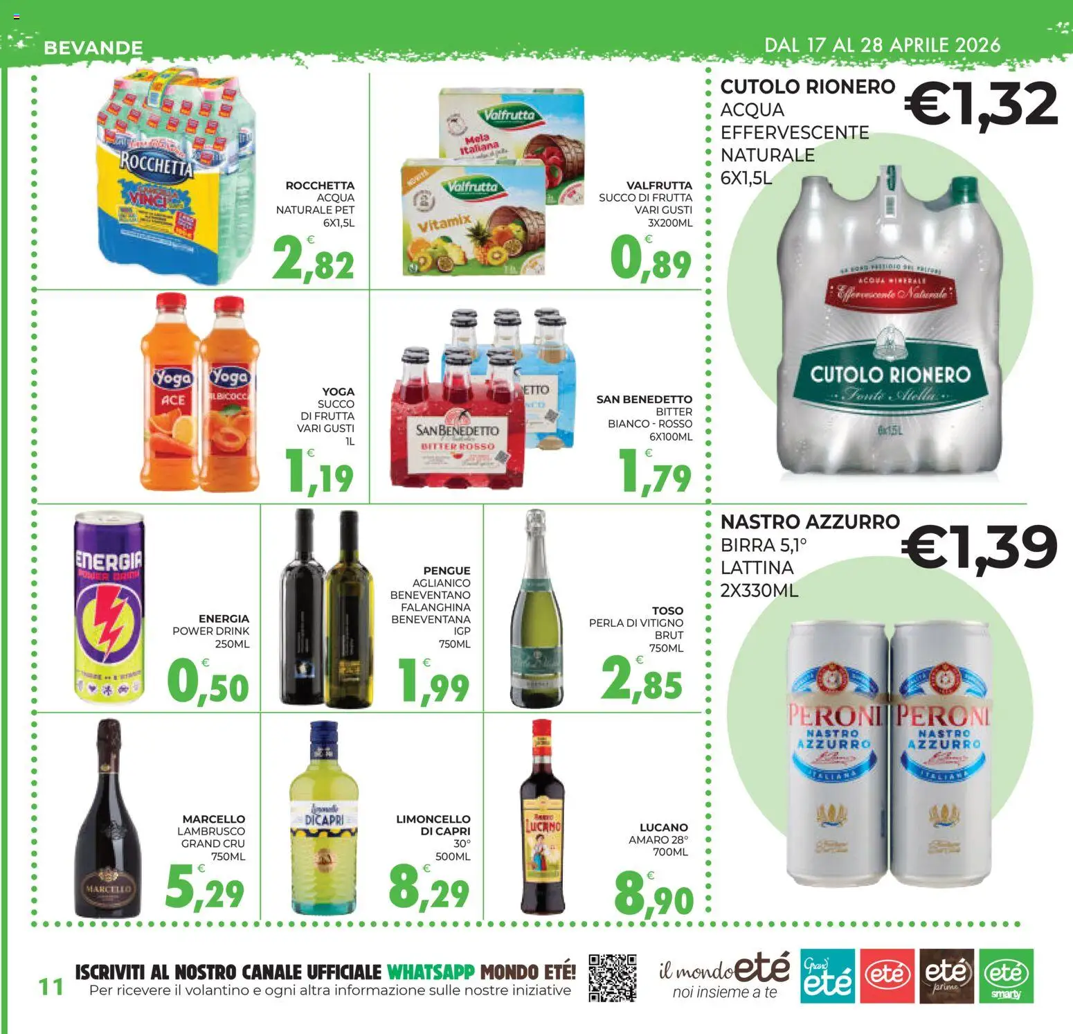 Volantino Eté del 17.04.2026 | Pagina: 11 | Prodotti: Birra, Limoncello, Succo di frutta, Amaro
