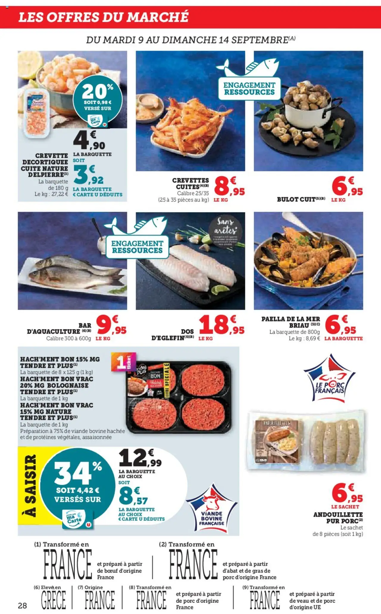  | Page: 28 | Produits: Crevettes, Viande, Porc, Viande bovine