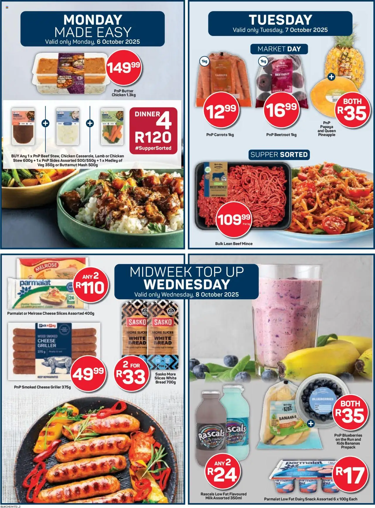 New Pick n Pay catalogue – valid from 06.10.2025 | Page: 2 | Products: Butter, Bread, Chicken, Beef