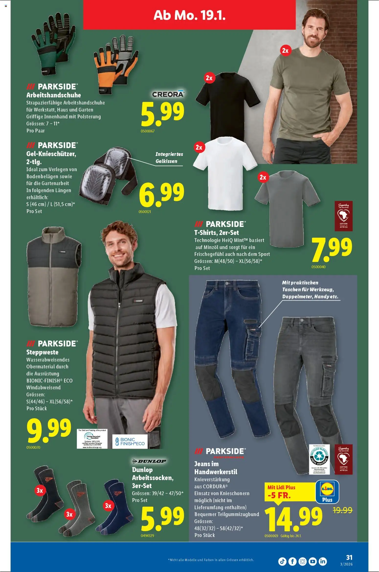 Lidl Aktionen – gültig ab 15.01.2026 | Seite: 31 | Produkte: Steppweste, Jeans