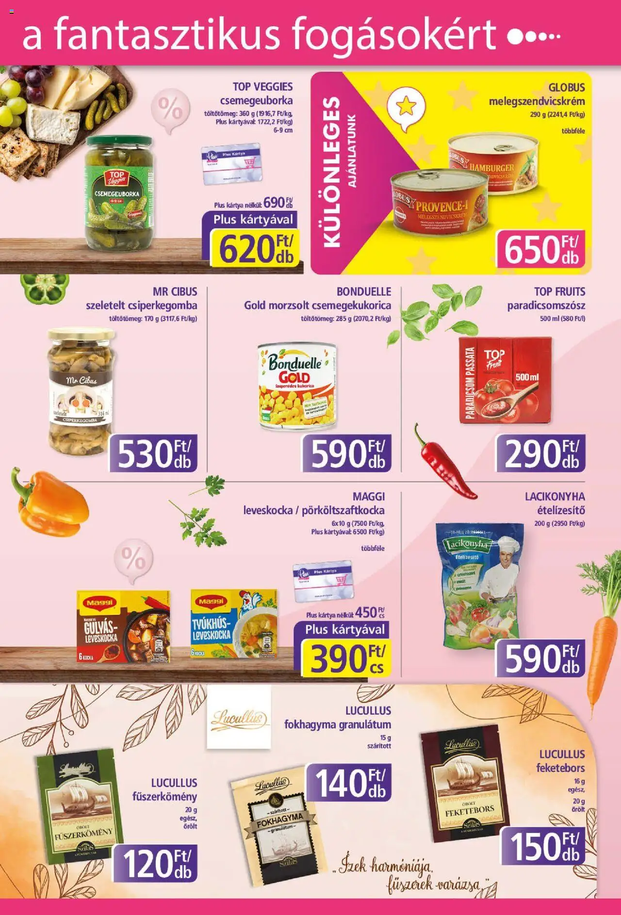Plus Market akciós ujság - amely érvényes a következő dátumtól: 16.10.2025 | Oldal: 7 | Termékek: Fokhagyma, Csemegekukorica, Szék, Melegszendvicskrém