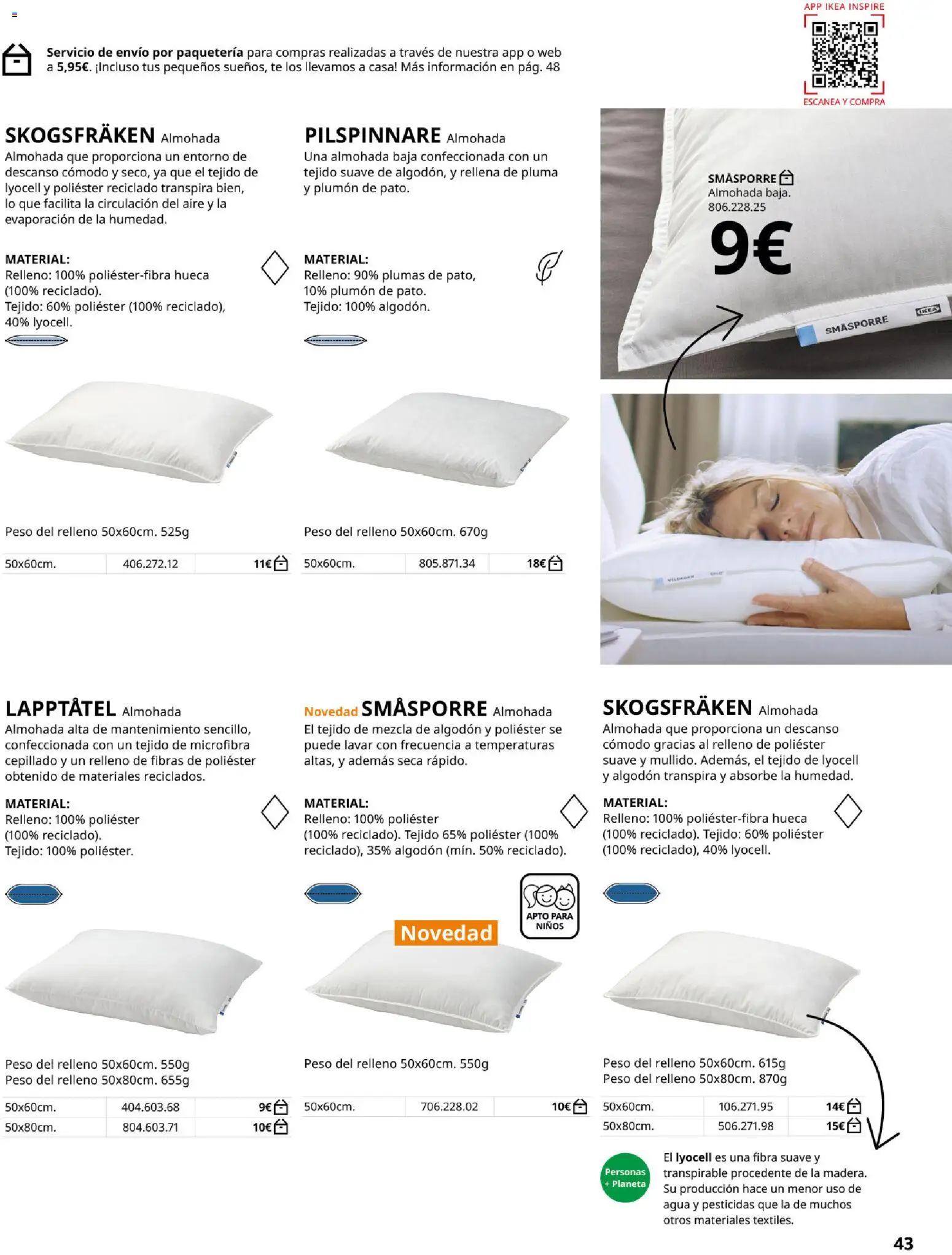 Catálogo IKEA Confort │ válido desde el 01.02.2026 | Página: 43 | Productos: Té, Peso, Almohada