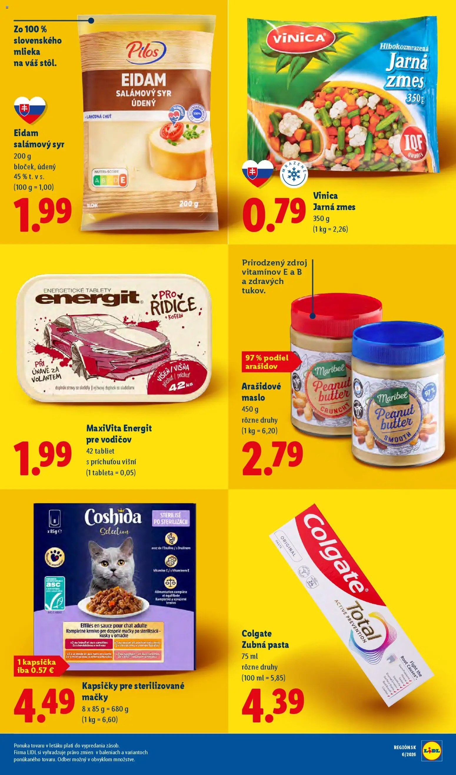Nové Lidl akcie – leták je platný od 02.02.2026 | Strana: 35 | Produkty: Maslo, Syr, Eidam, Zubná pasta
