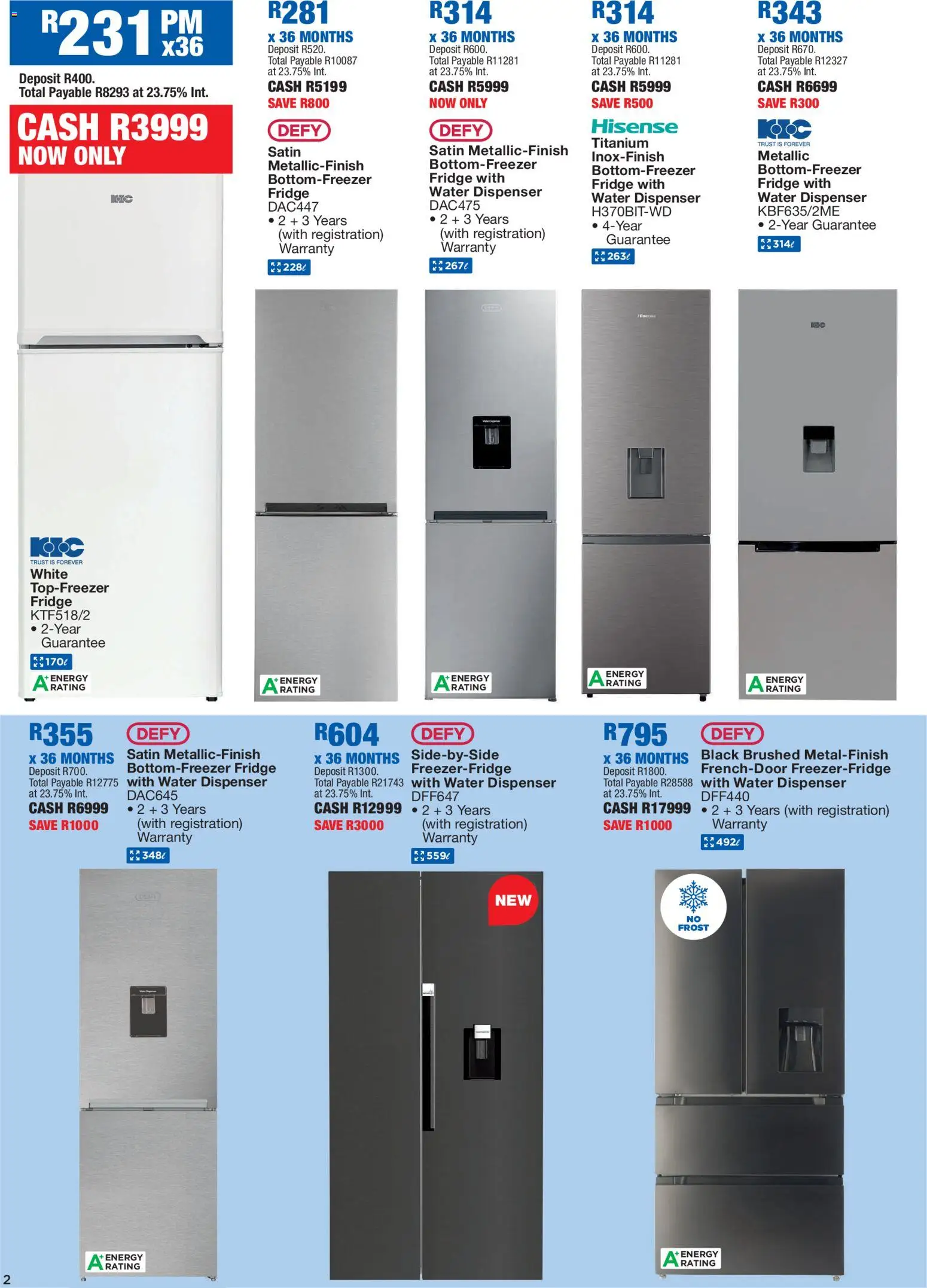 New OK Furniture catalogue – valid from 26.01.2026 | Page: 2 | Products: Fridge, Water
