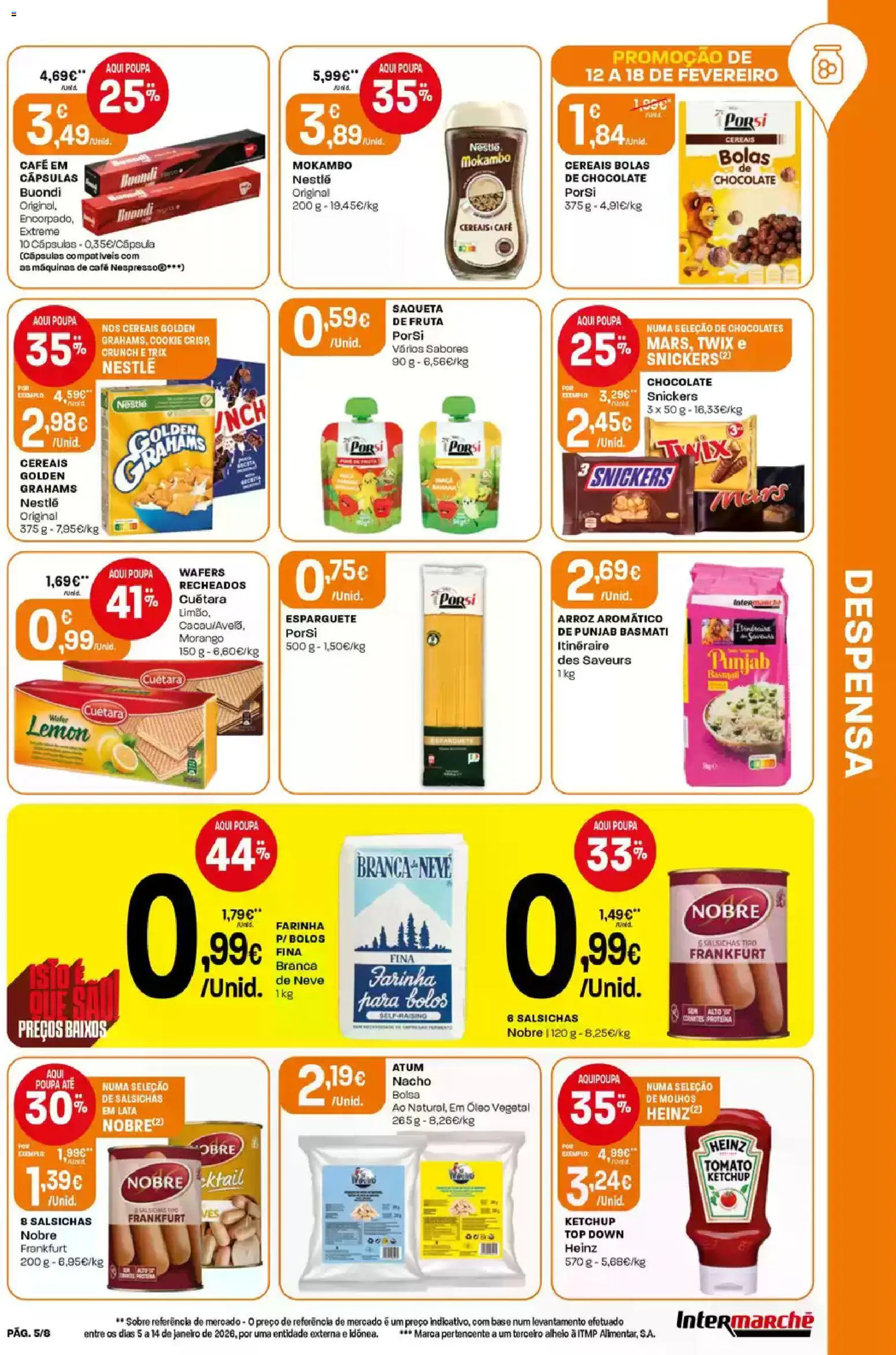 Intermarché Folheto Mini │ válido de 12.02.2026 | Página: 5 | Produtos: Nestlé, Chocolate, Arroz, Proteina