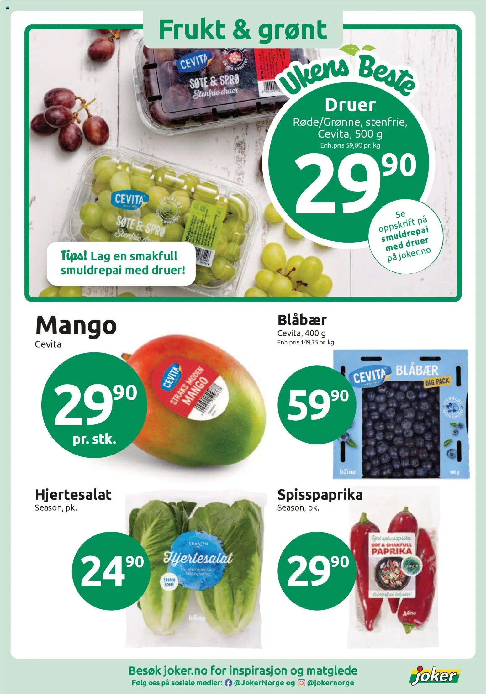 {H1} | Side: 4 | Produkter: Druer, Blåbær, Paprika, Mango