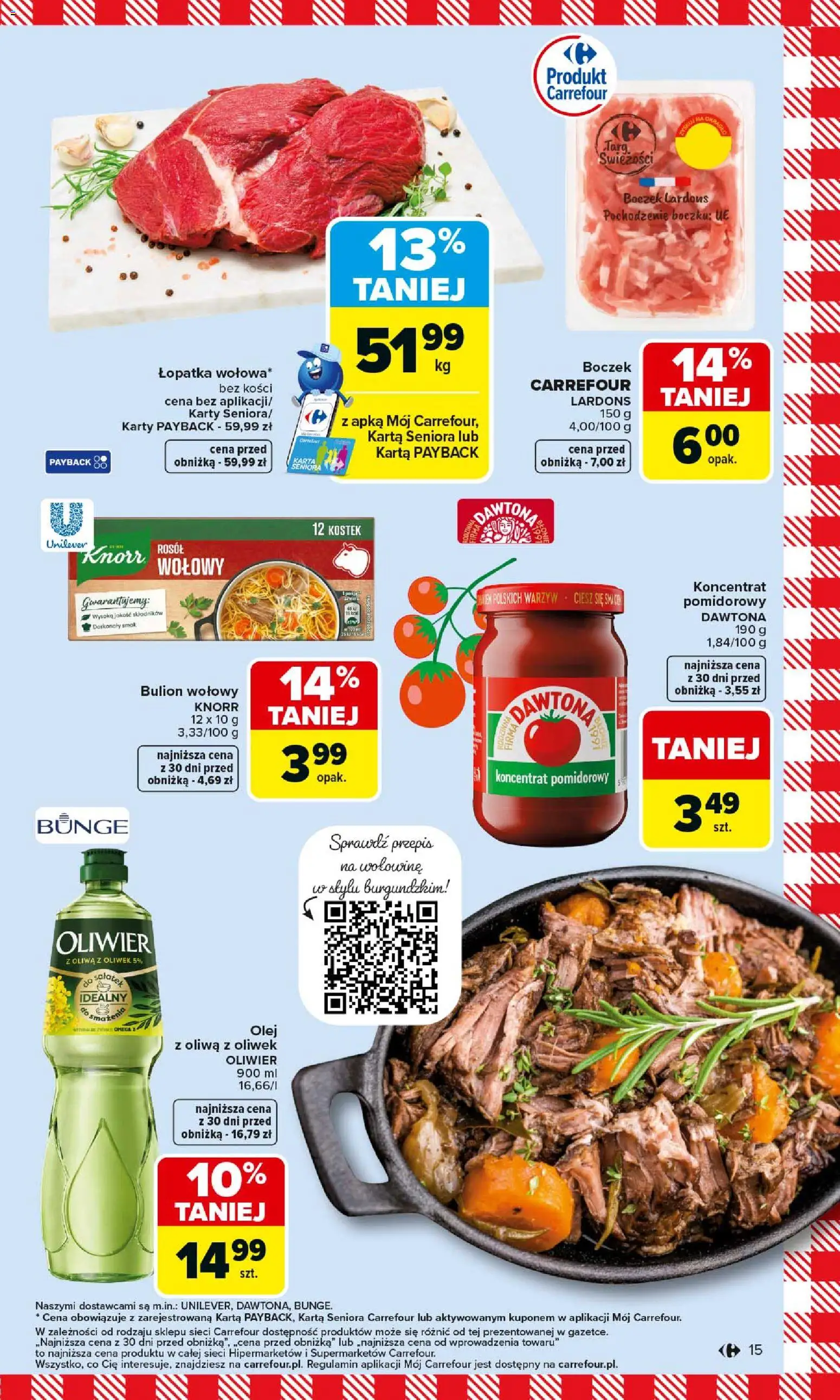 Carrefour Gazetka od 26.01.2026 | Strona: 17 | Produkty: Karta, Oliwa z oliwek, Boczek, Olej
