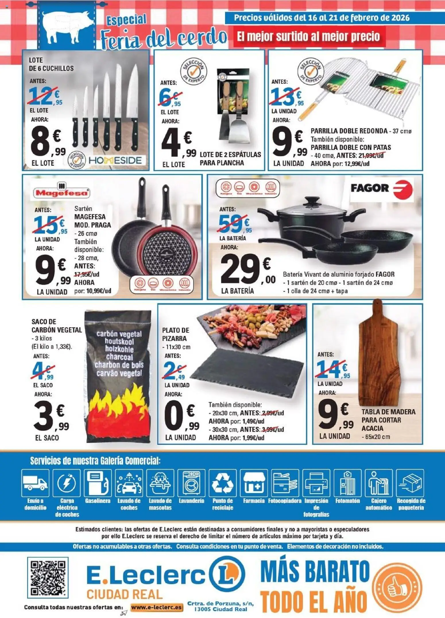 E.Leclerc - Feria del Cedro │ válido desde el 16.02.2026 | Página: 4 | Productos: Cerdo, Parrilla, Plancha, Batería