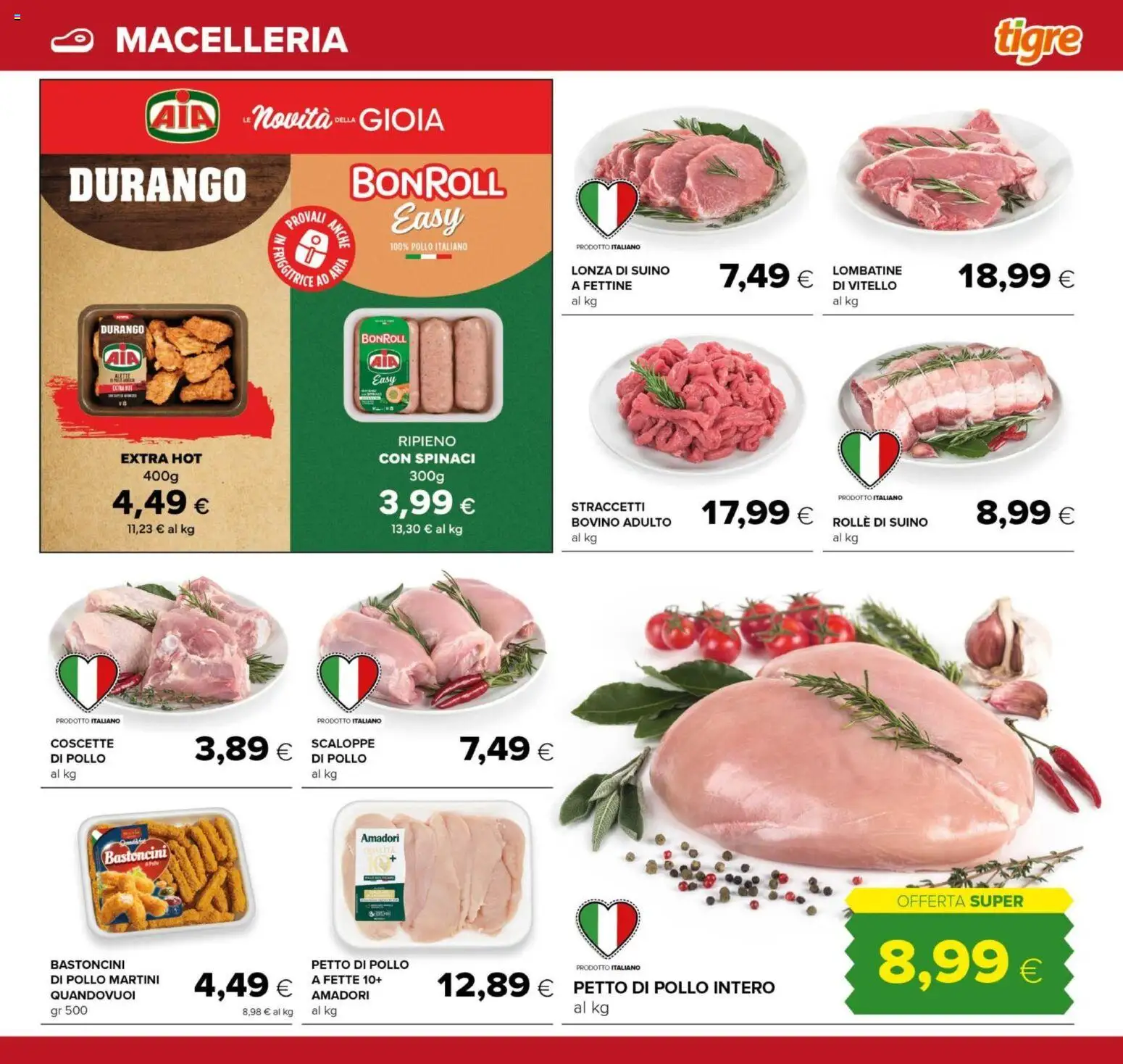 Volantino Tigre del 26.02.2026 | Pagina: 5 | Prodotti: Bovino, Petto di Pollo, Suino, Vitello