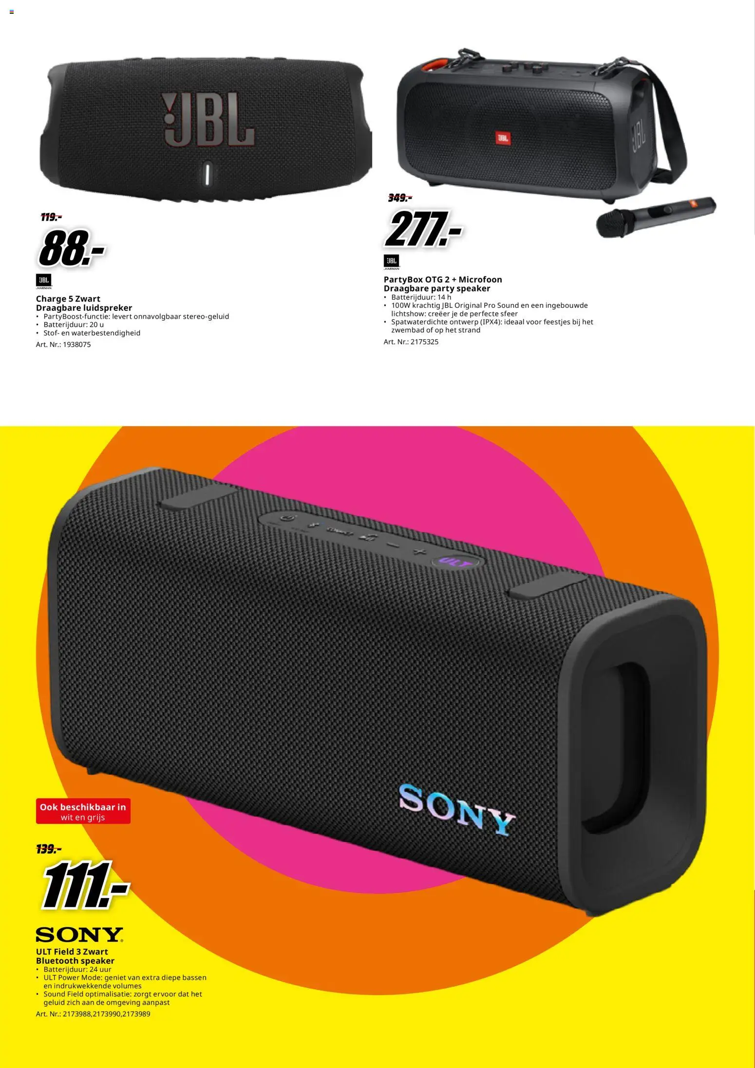 {H1} | Pagina: 6 | Producten: Geluid, Microfoon, Speaker, Bluetooth