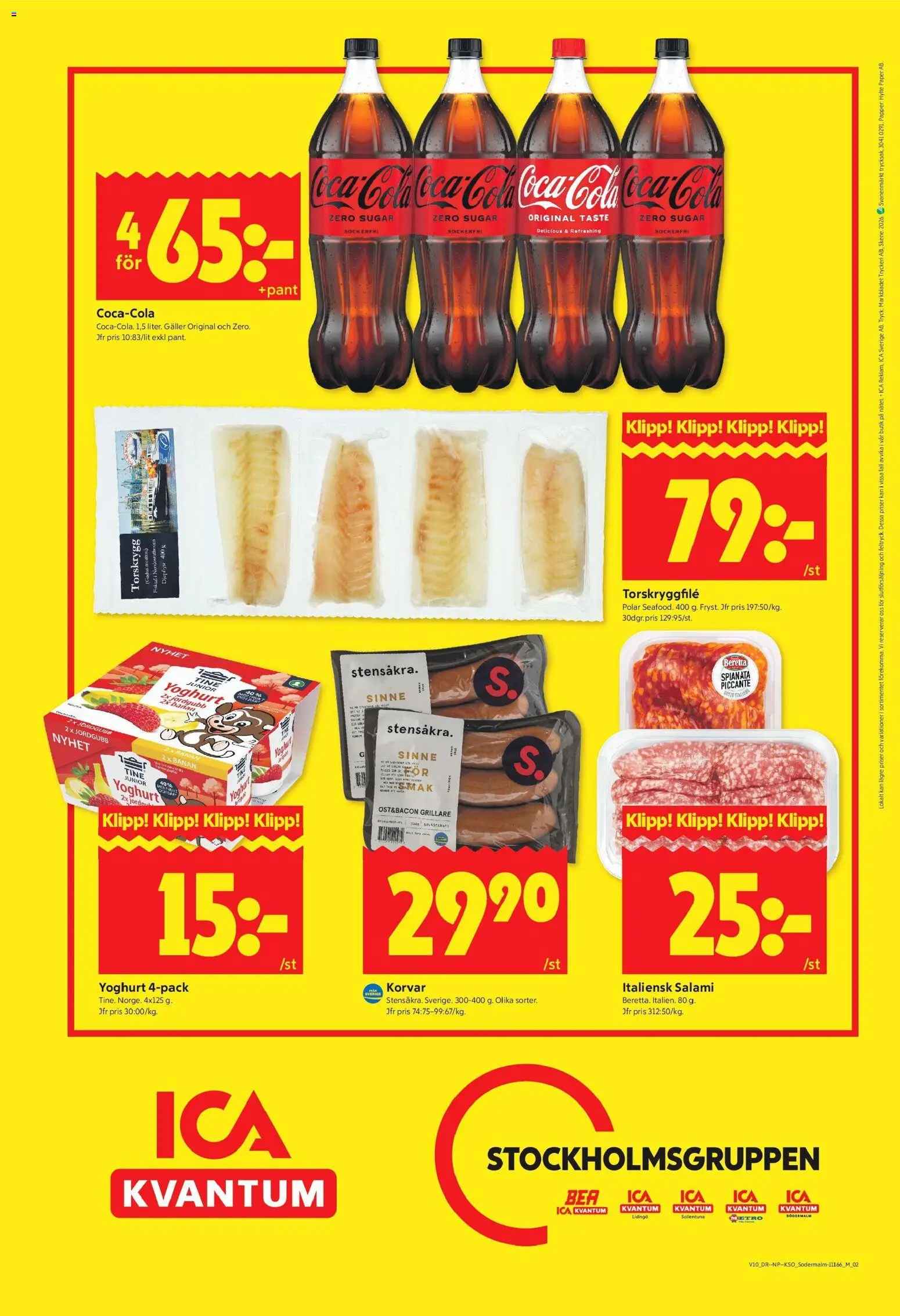 ICA Kvantum reklamblad aktuell från 02.03.2026 | Sida: 8 | Produkter: Galler, Yoghurt, Salami, Papper