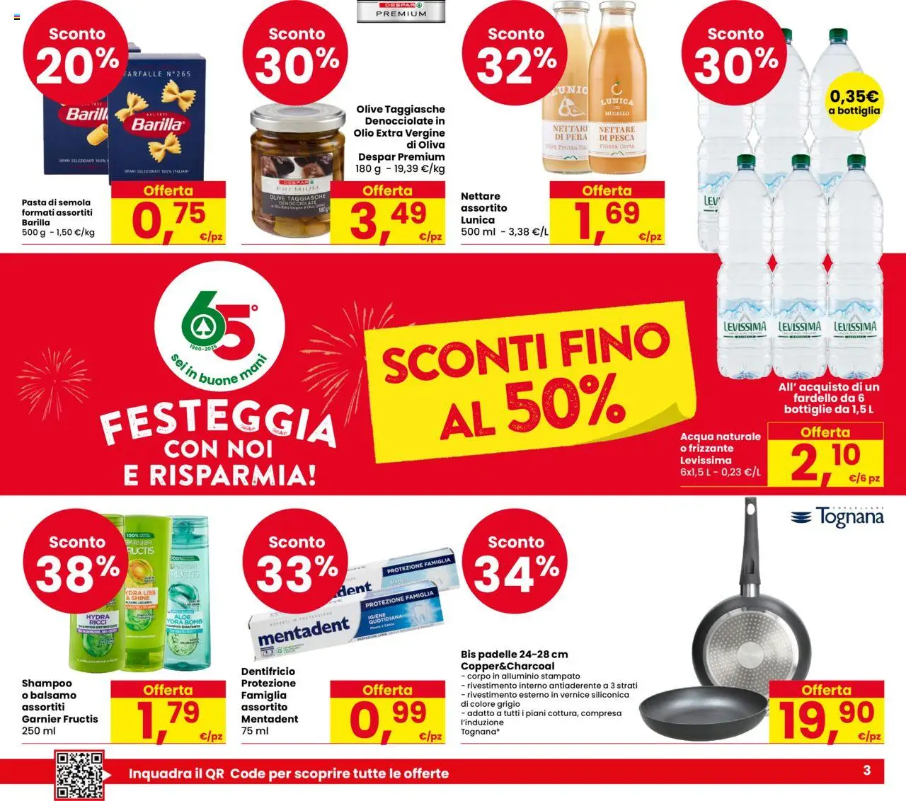 Volantino Despar del 21.08.2025 | Pagina: 3 | Prodotti: Frutta, Pasta, Olio extra vergine, Alluminio