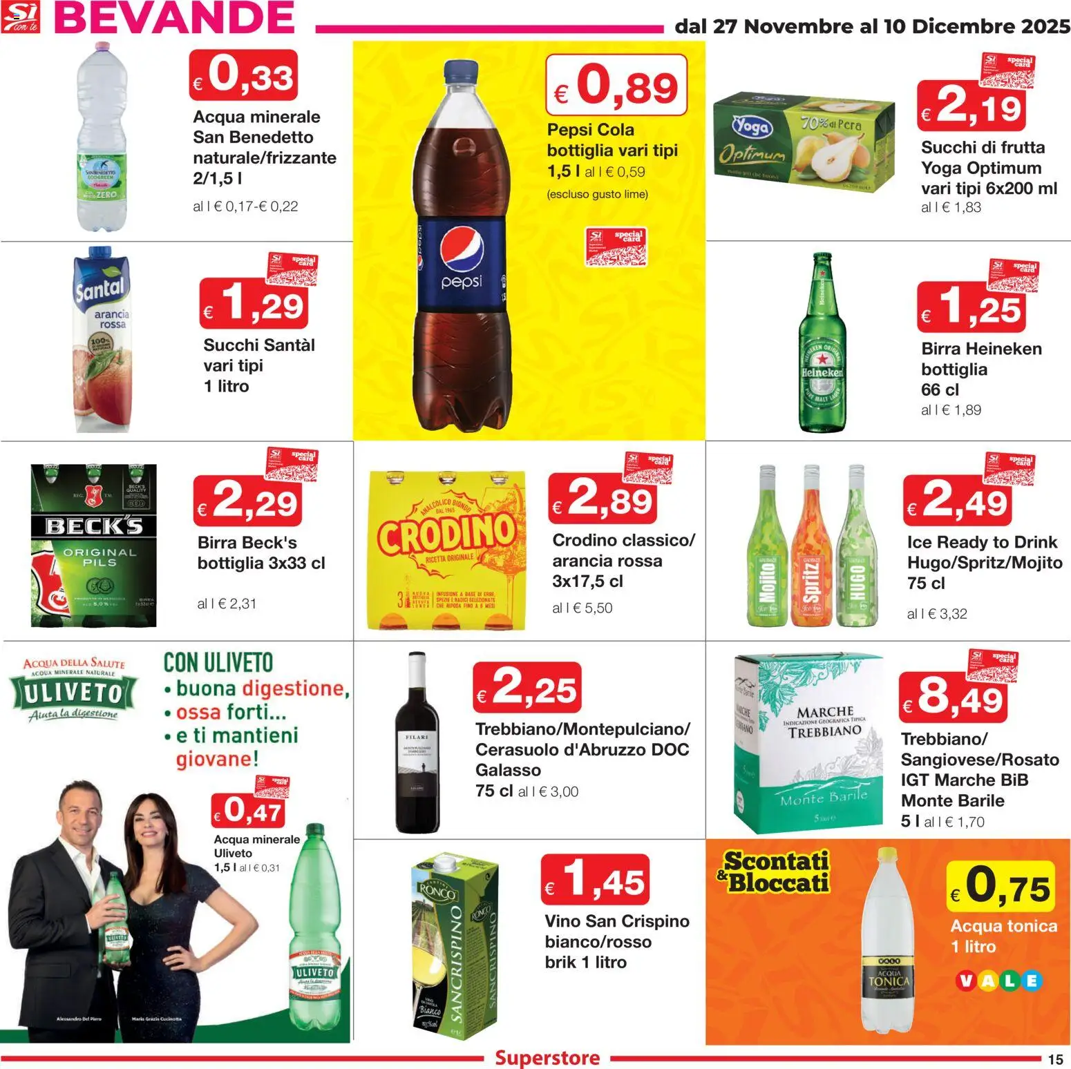 Volantino Sì con Te del 27.11.2025 | Pagina: 15 | Prodotti: Birra, Frutta, Vino, Lime