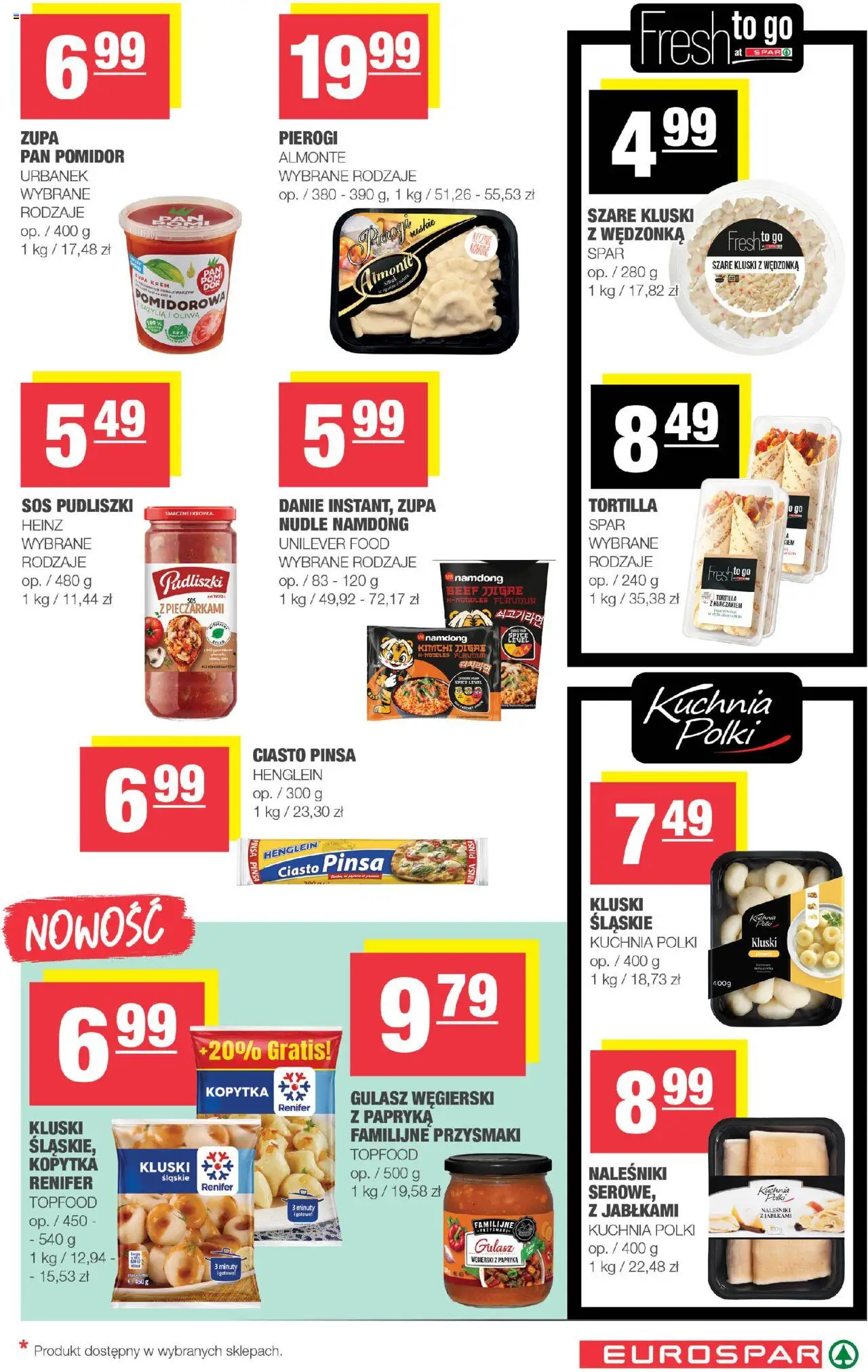 Spar Gazetka - Eurospar od 10.09.2025 | Strona: 9 | Produkty: Pierogi, Tortilla, Bazylia, Sos