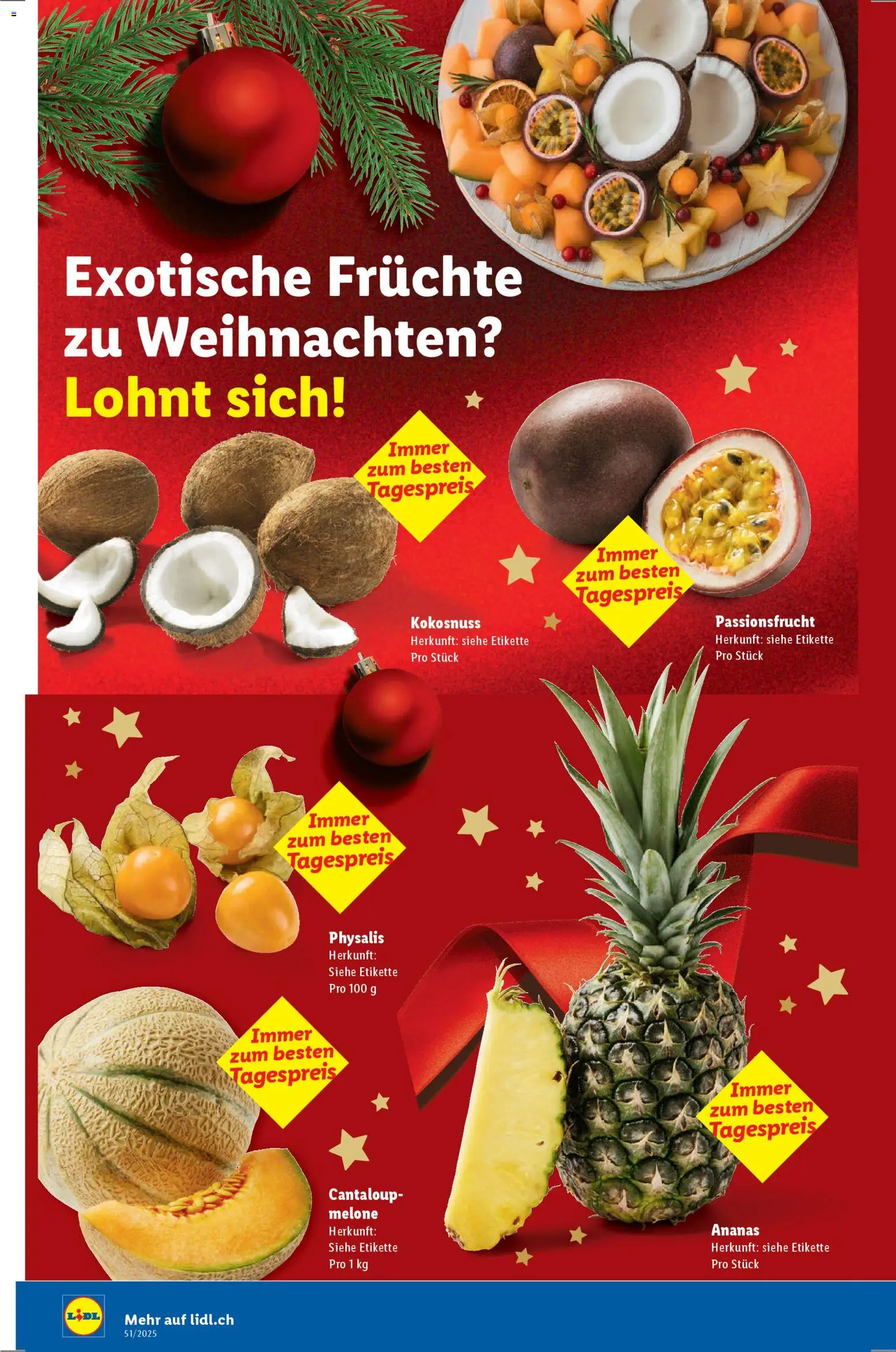 Lidl Aktionen – gültig ab 18.12.2025 | Seite: 6 | Produkte: Ananas, Melone, Früchte