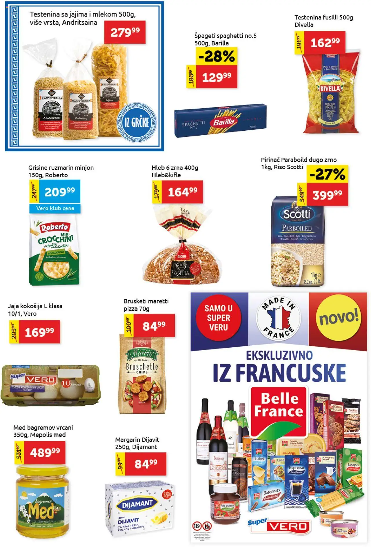 SuperVERO katalog - važi od 18.09.2025 | Strana: 10 | Proizvode: Testenina, Brusketi, Jaja, Hleb