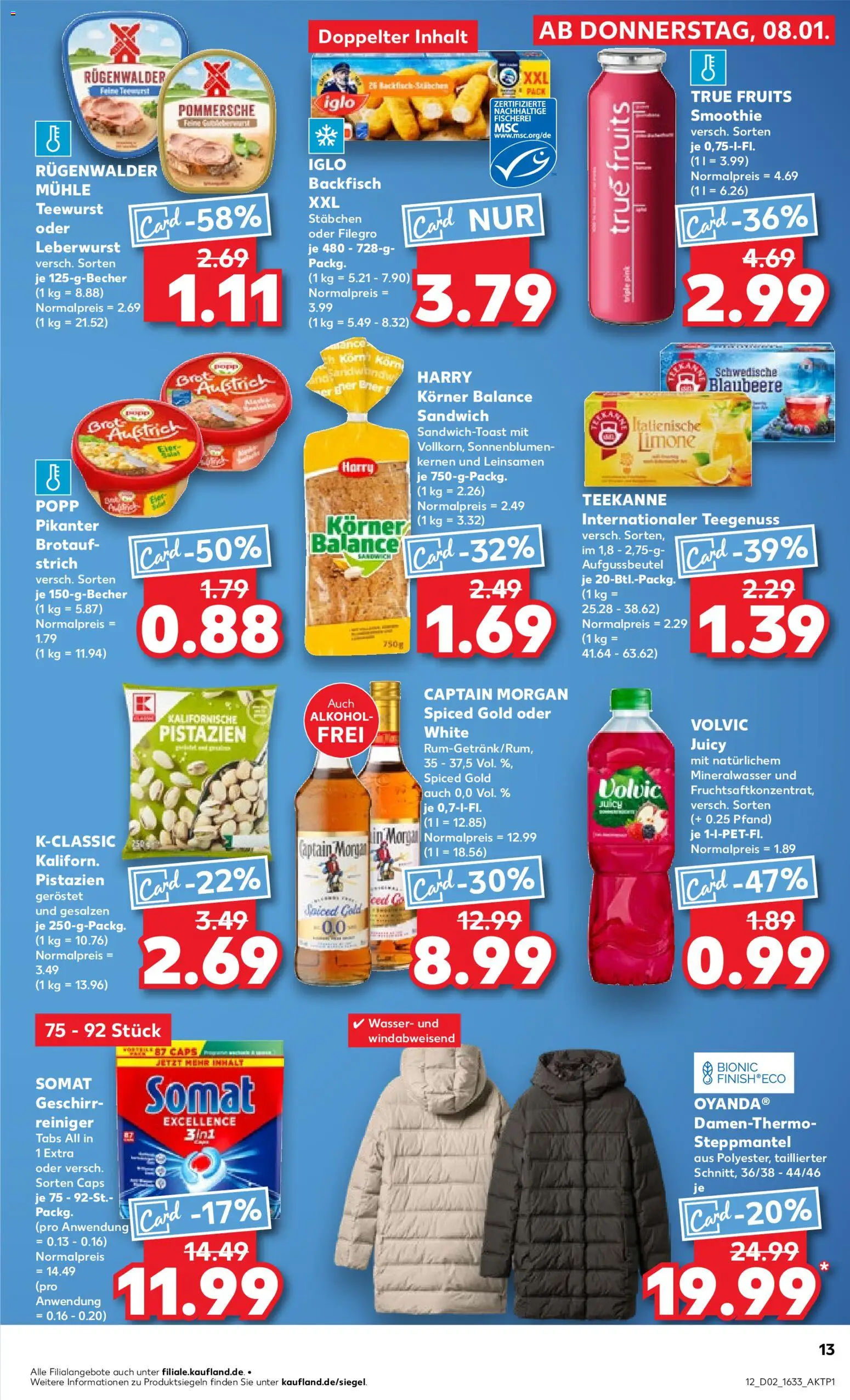 Kaufland prospekt Stuttgart	 – gültig ab 08.01.2026 | Seite: 13 | Produkte: Mühle, Pistazien, Teekanne, Volvic
