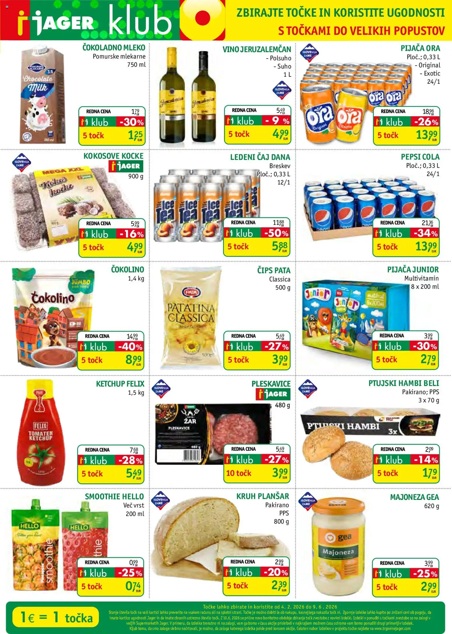 Novi Jager katalog ponudbe – veljaven od 29.04.2026 | Stran: 13 | Izdelki: Čokolino, Kruh, Vino, Breskev