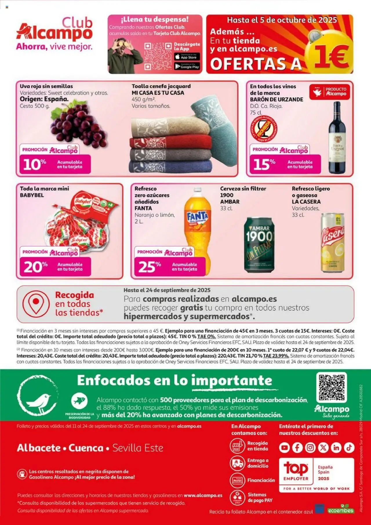 Alcampo - HP Nacional  │ válido desde el 11.09.2025 | Página: 20 | Productos: Cerveza, Gaseosa, Cesta