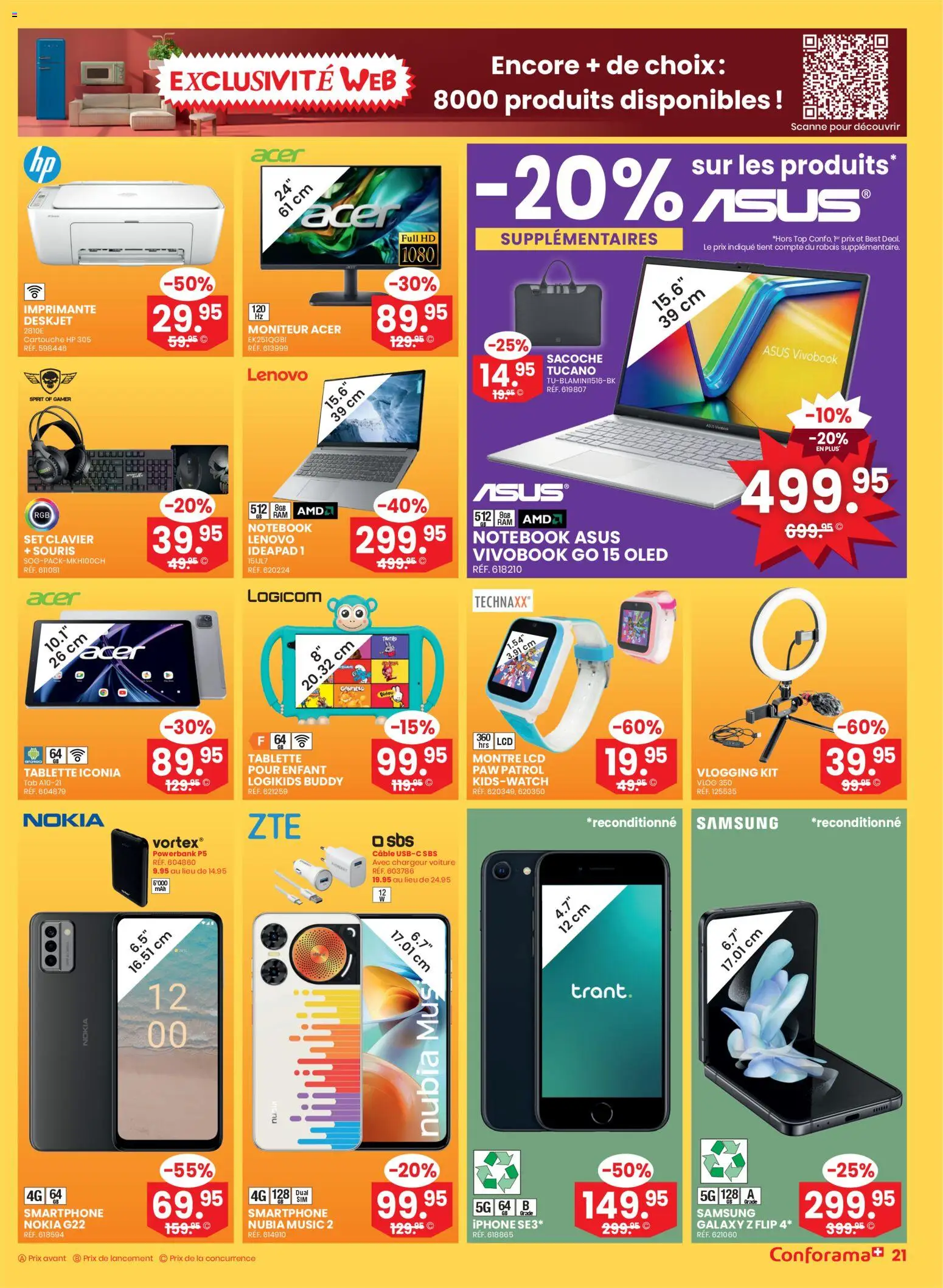Conforama Aktionen Super Soldes – gültig ab 17.12.2025 | Seite: 21 | Produkte: Tablette, Iphone, Powerbank, Lenovo