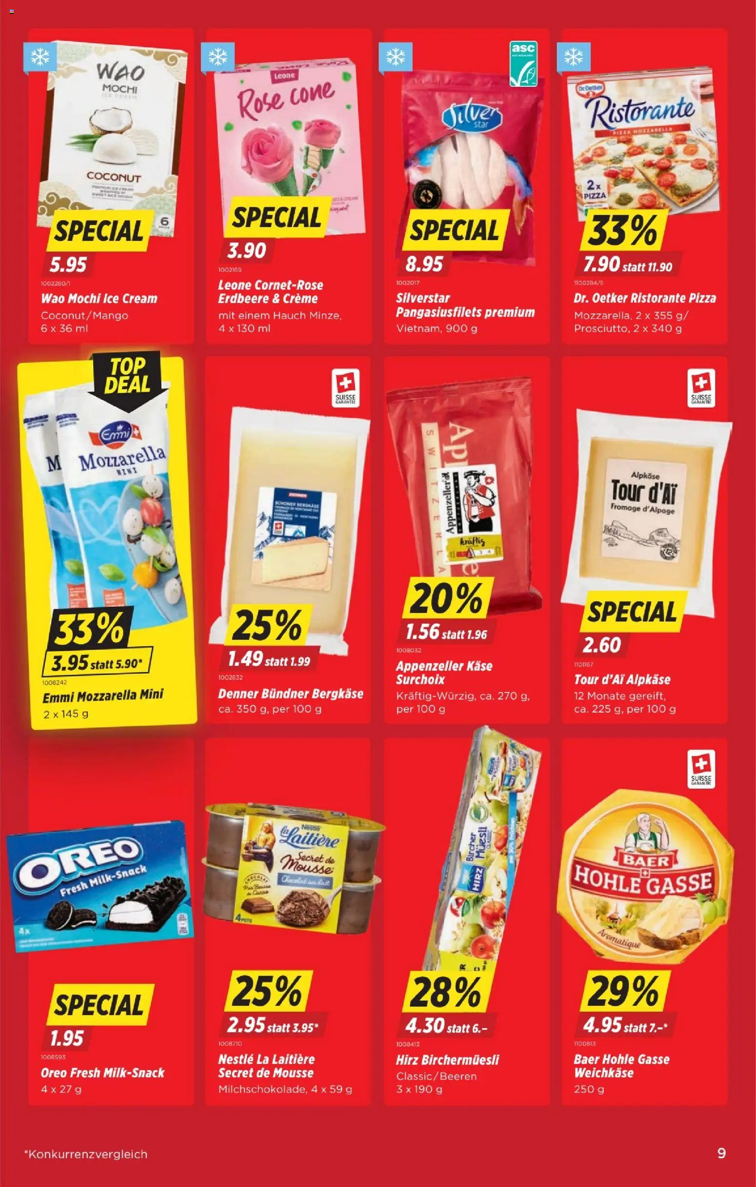 Denner Aktionen – gültig ab 12.02.2026 | Seite: 9 | Produkte: Käse, Pizza, Creme