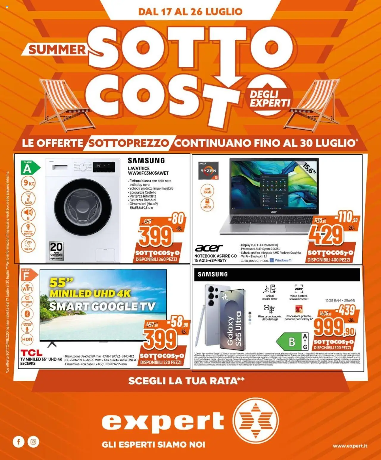 Volantino Expert del 17.07.2025 | Pagina: 1 | Prodotti: Notebook, Lavatrice, Video, USB