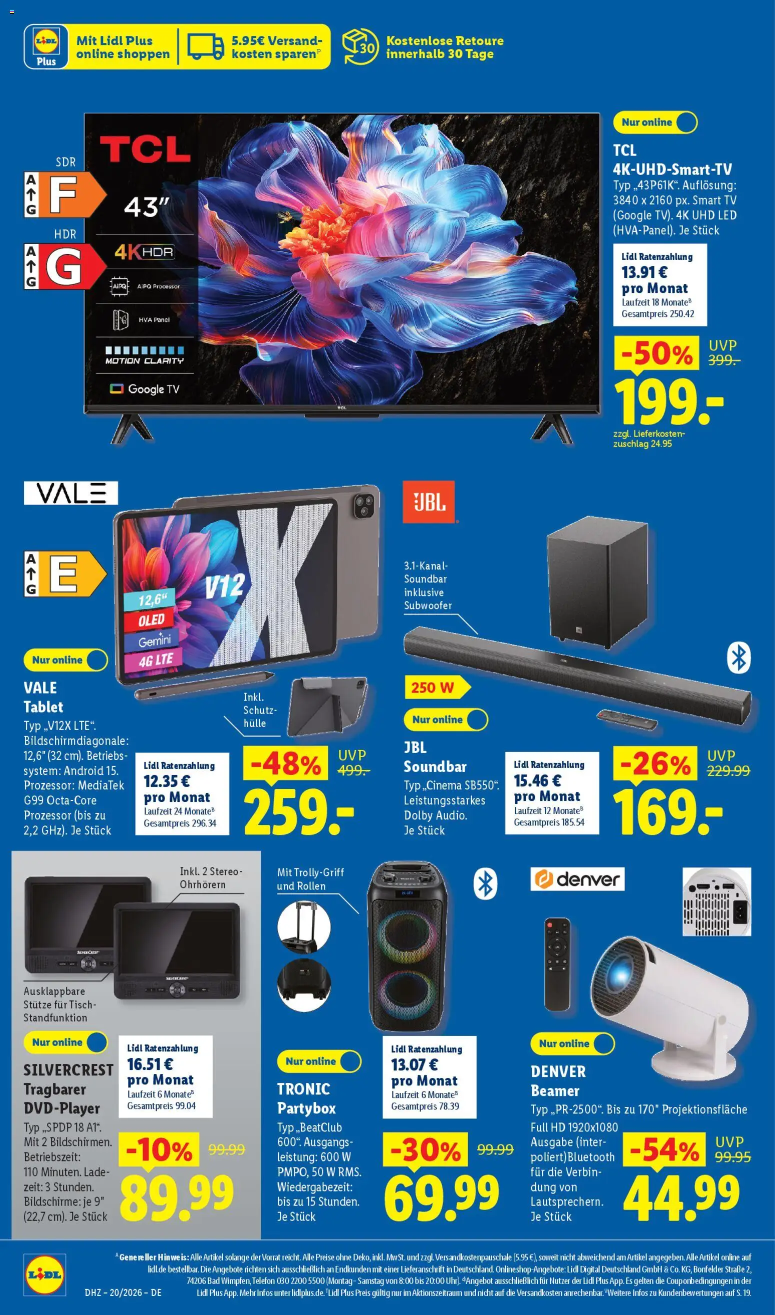 Lidl Německo leták od 11.05.2026 | Strana: 22 | Produkty: Telefon, Tv, Soundbar, LED