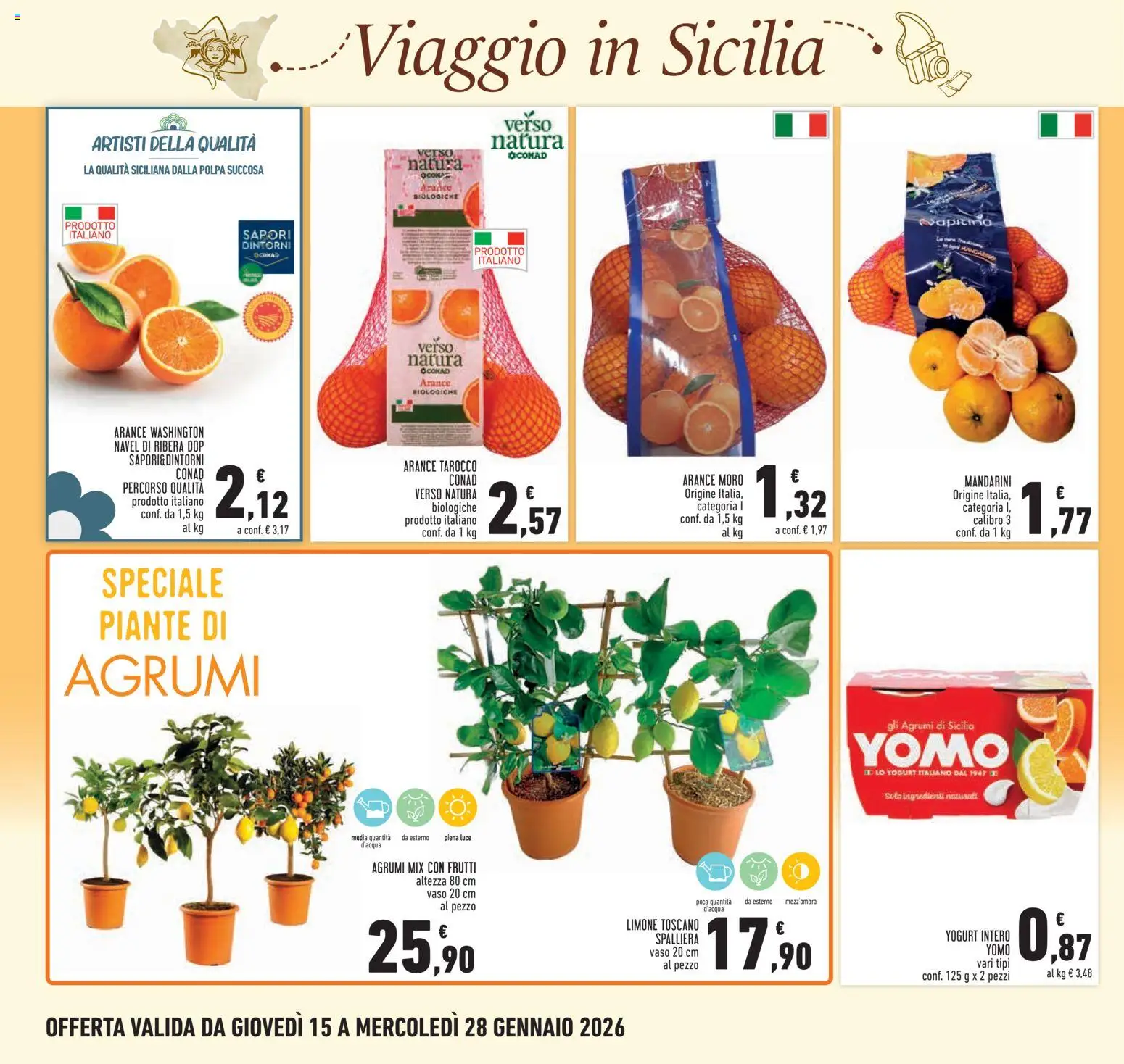 Volantino Conad del 15.01.2026 | Pagina: 12 | Prodotti: Yogurt, Arance, Agrumi, Vaso