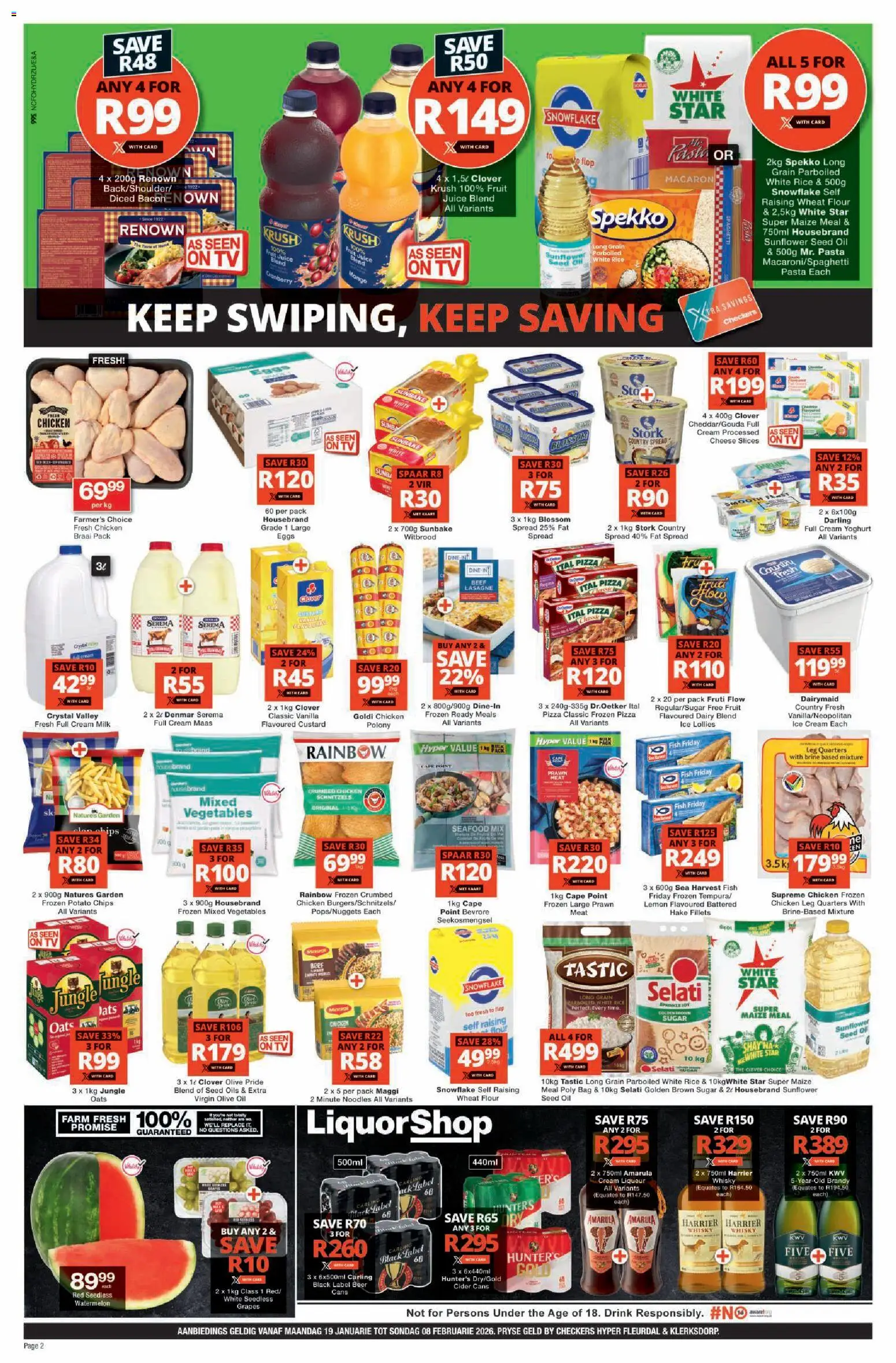 New Checkers catalogue – valid from 19.01.2026 | Page: 2 | Products: Oats, Pizza, Fish, Pasta