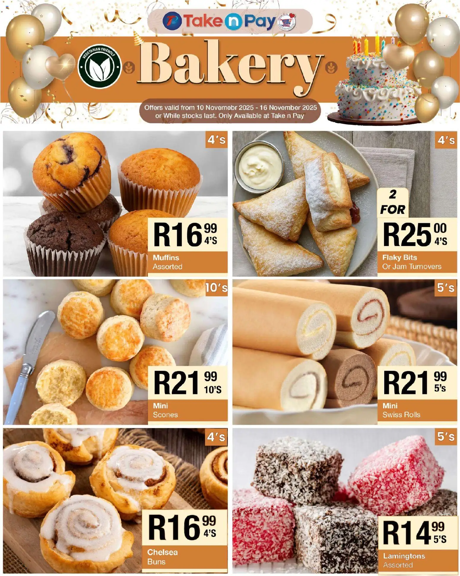 New Take n Pay catalogue – valid from 10.11.2025 | Page: 11 | Products: Muffins, Jam, Bakery, Buns