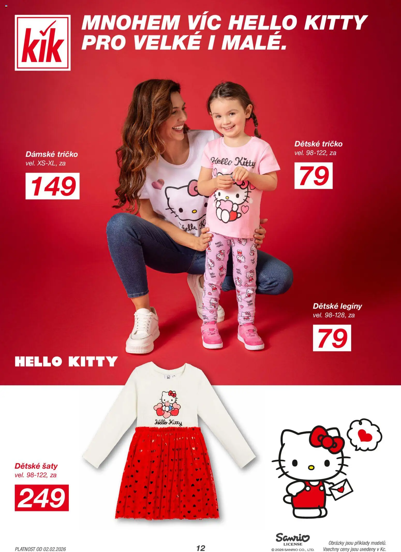 Kik leták od 02.02.2026 | Strana: 12 | Produkty: Šaty, Tričko, Legíny