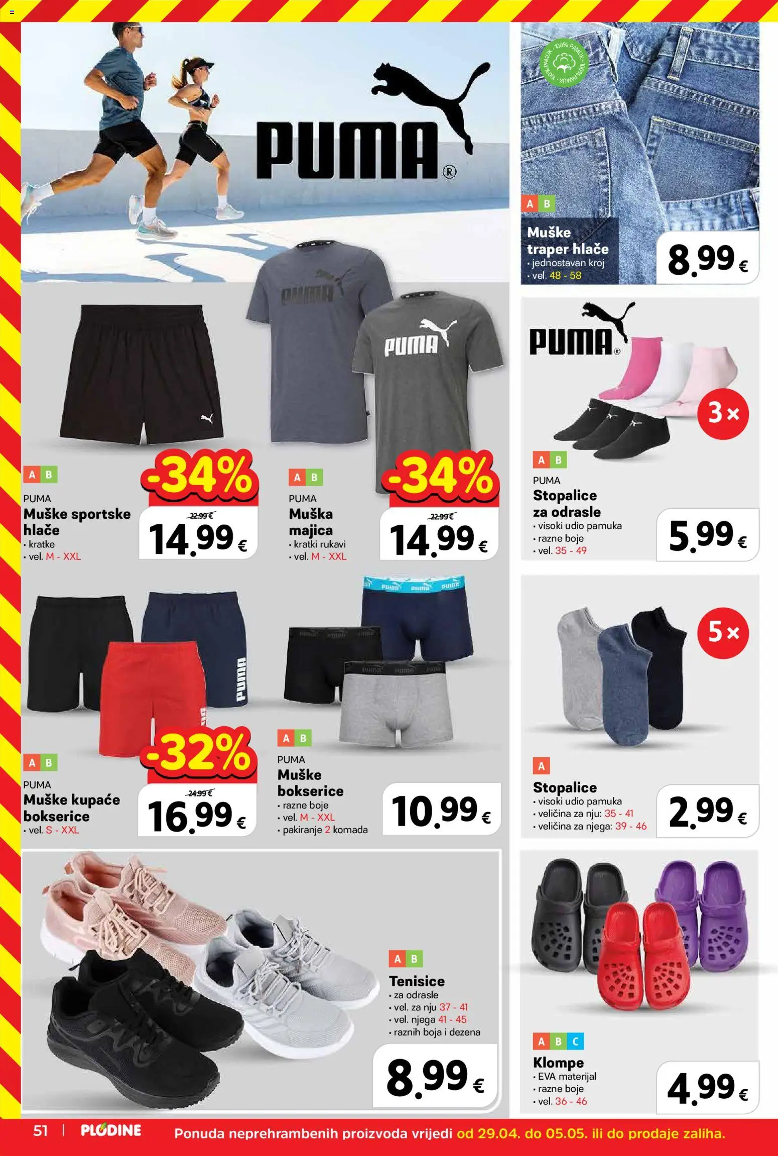 Plodine katalog | vrijedi od 29.04.2026 | Stranica: 51 | Proizvodi: Majica, Hlače, Bokserice, Tenisice