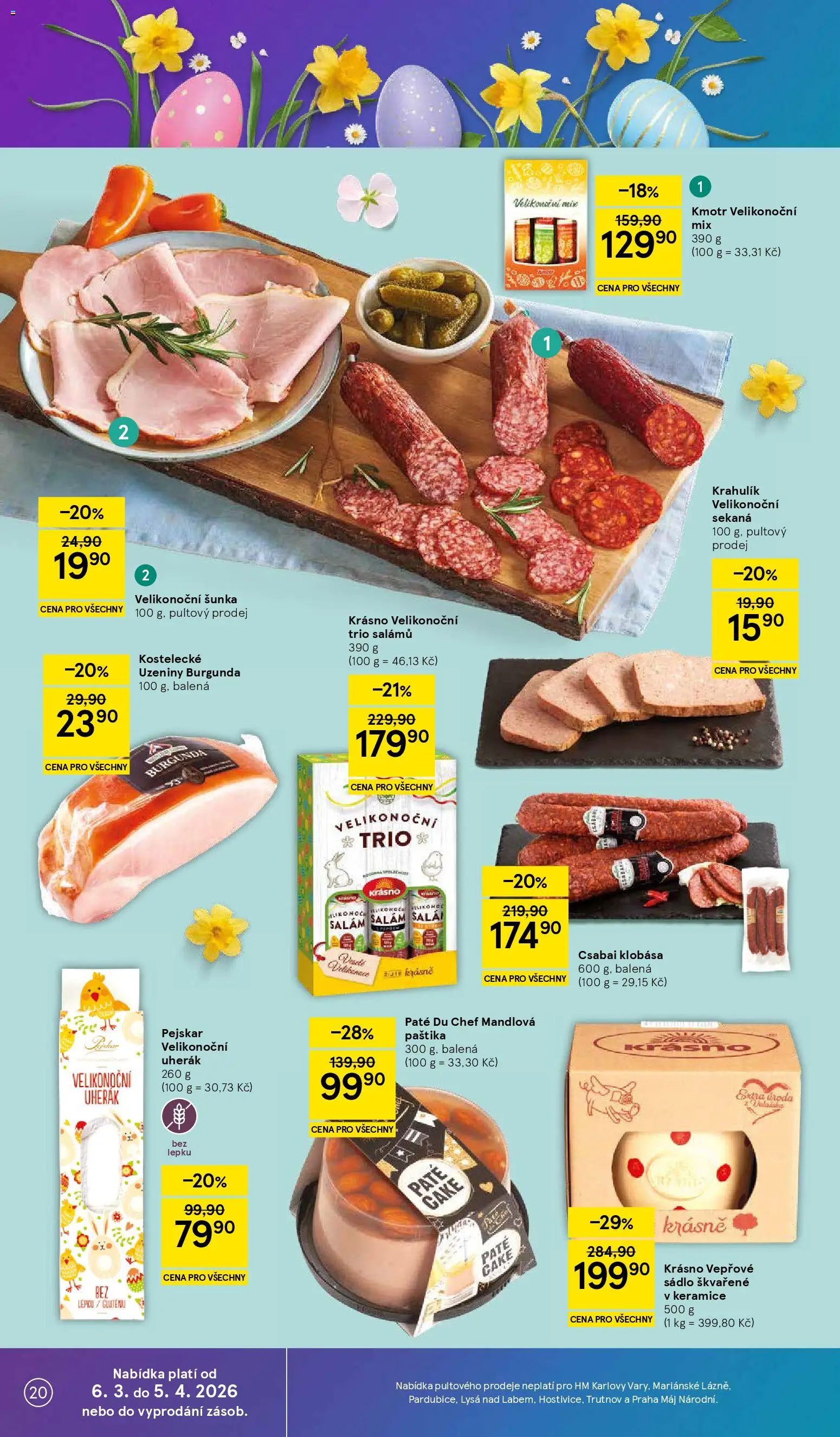 Tesco leták - Hypermarket od 25.03.2026 | Strana: 20 | Produkty: Salám, Klobása, Uzeniny, Paštika
