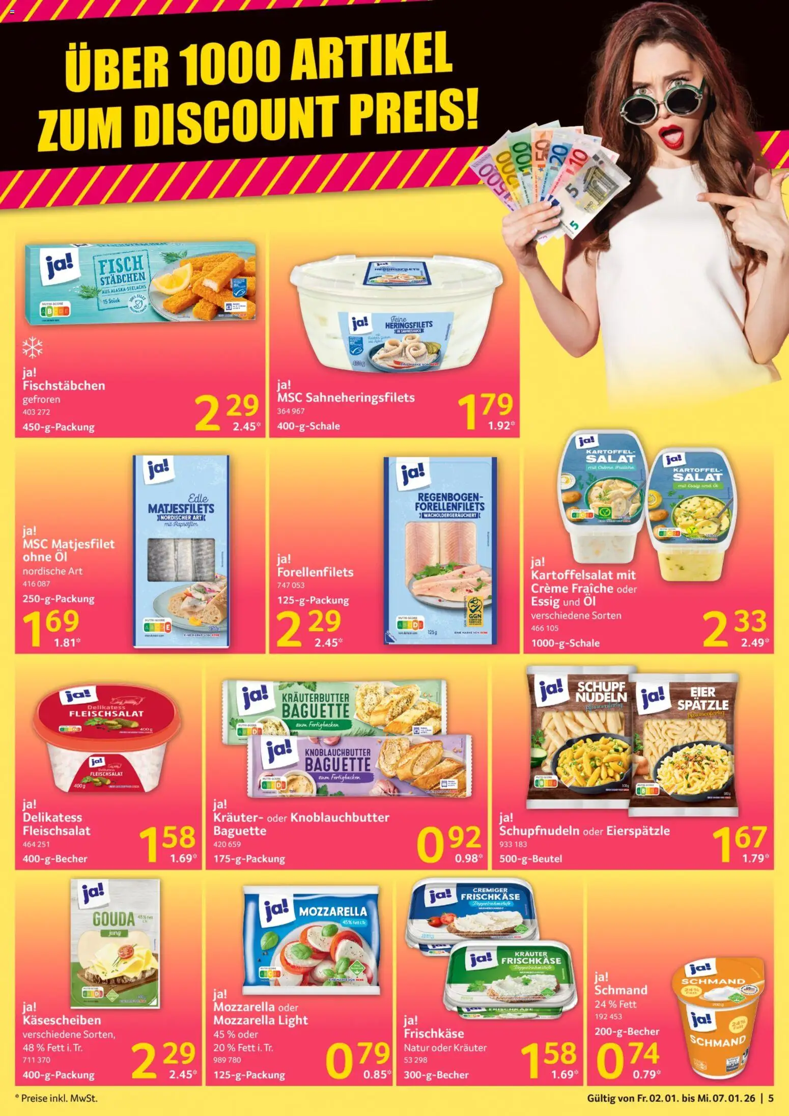 Selgros Prospekt 	 – gültig ab 02.01.2025 | Seite: 5 | Produkte: Mozzarella, Gouda, Nudeln, Frischkase