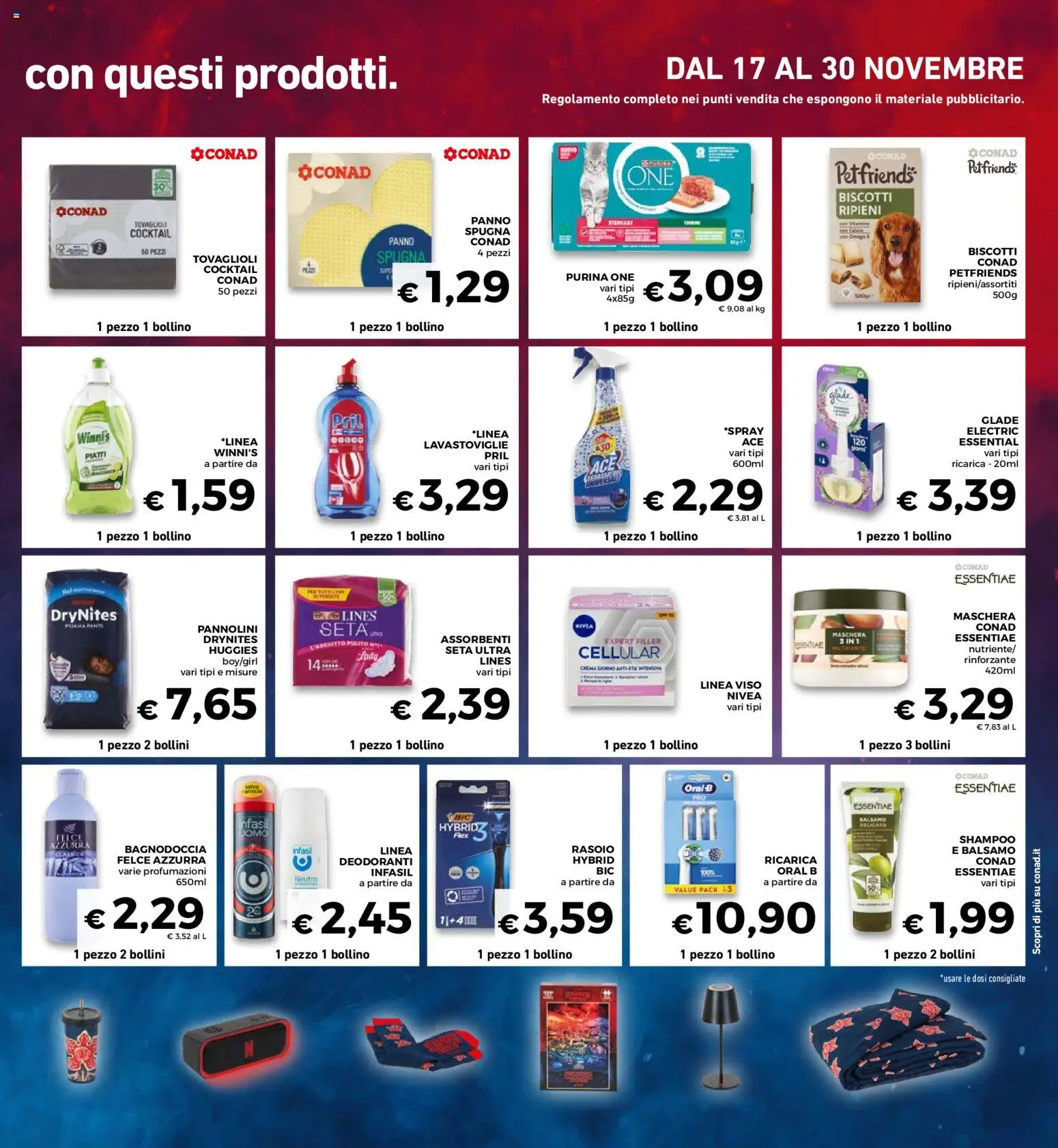 Volantino Conad del 19.11.2025 | Pagina: 27 | Prodotti: Spugna, Balsamo, Pannolini, Rasoio