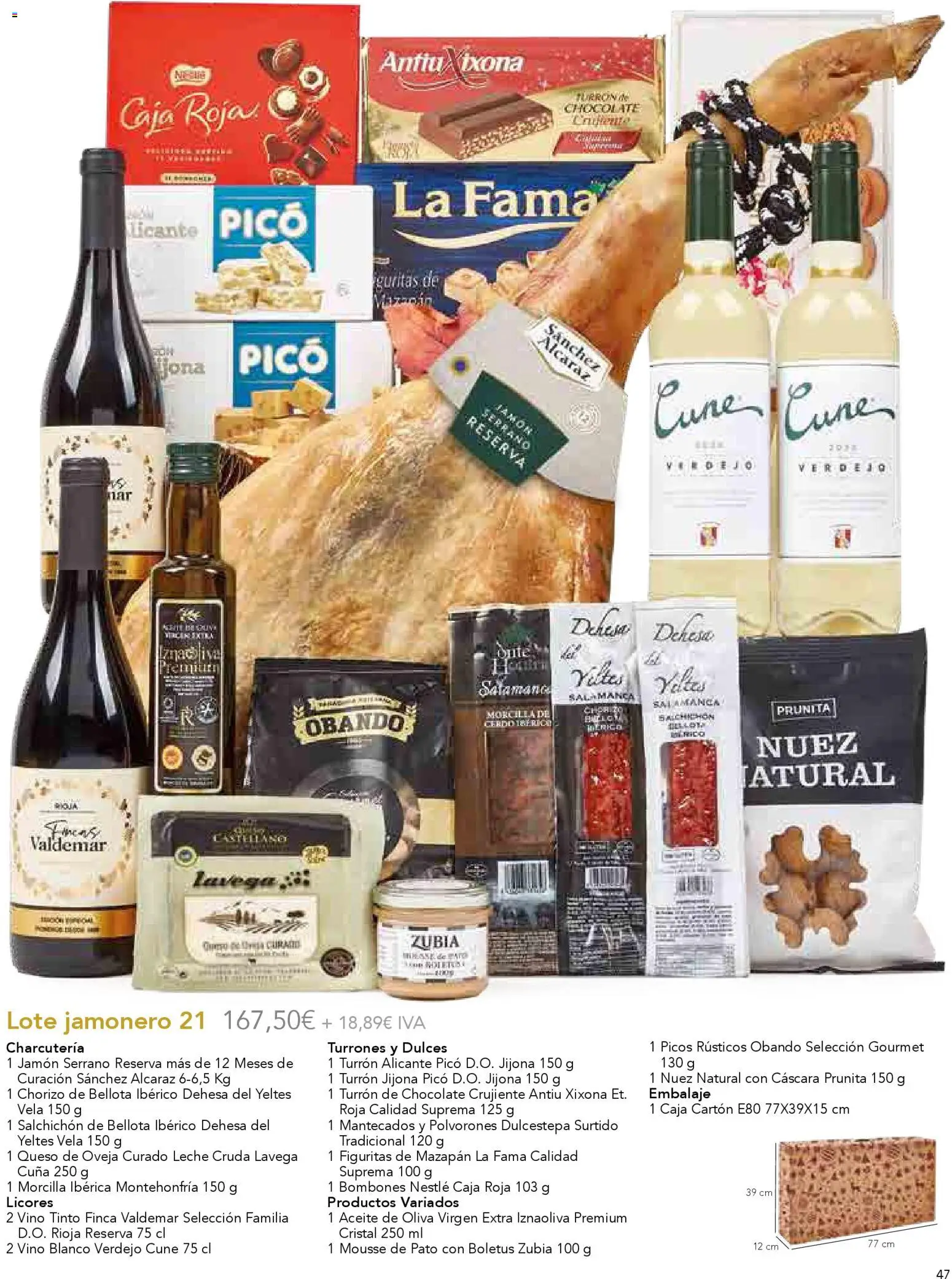 Lupa Supermercados Regalar en Navidad │ válido desde el 03.11.2025 | Página: 49 | Productos: Jamón serrano, Queso, Vino, Cuna
