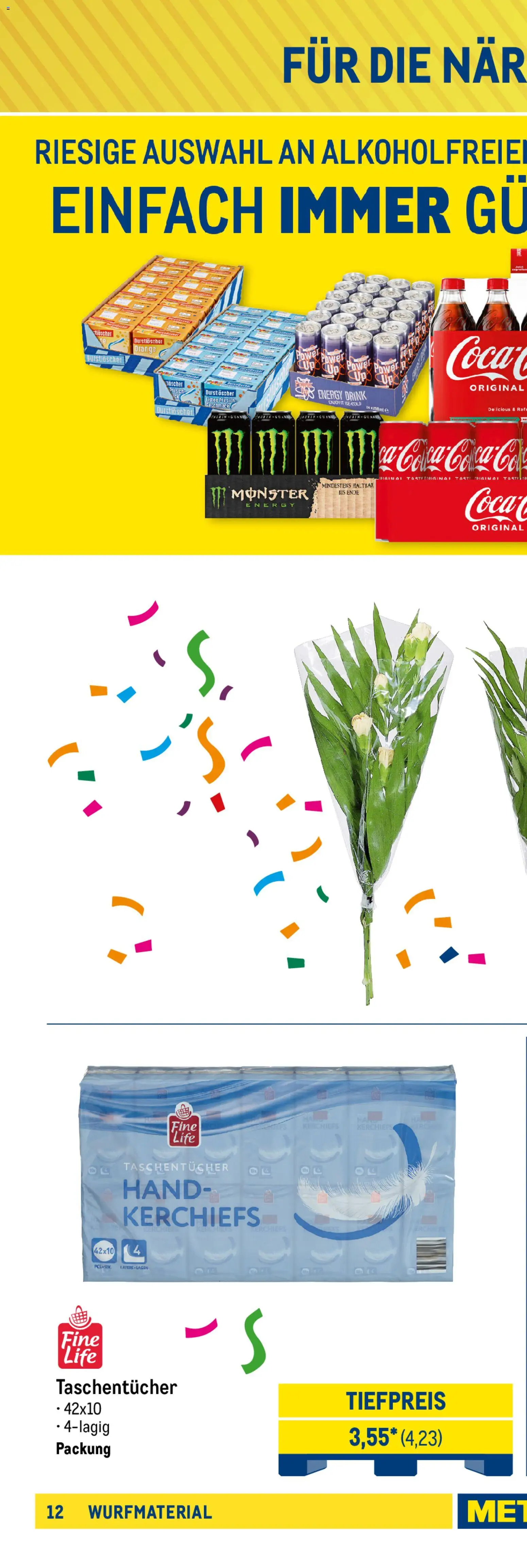 Metro Wurfmaterial Karneval – gültig ab 01.10.2025 | Seite: 22 | Produkte: Cola, Energy, Monster, Pfirsich