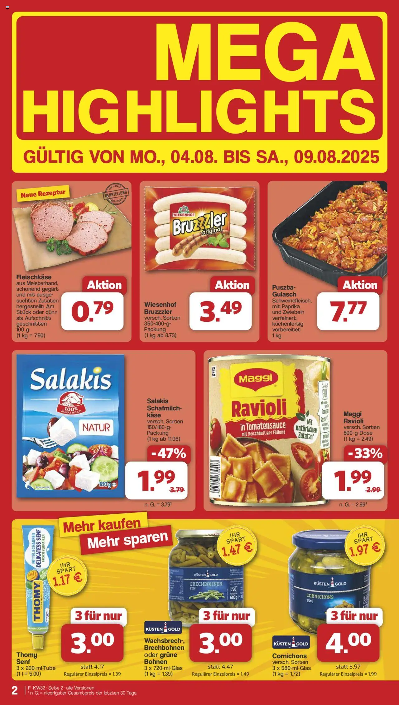 Famila Nordwest Prospekt 	 - gültig ab dem 03.08.2025 | Seite: 2 | Produkte: Maggi, Käse, Paprika, Pasta