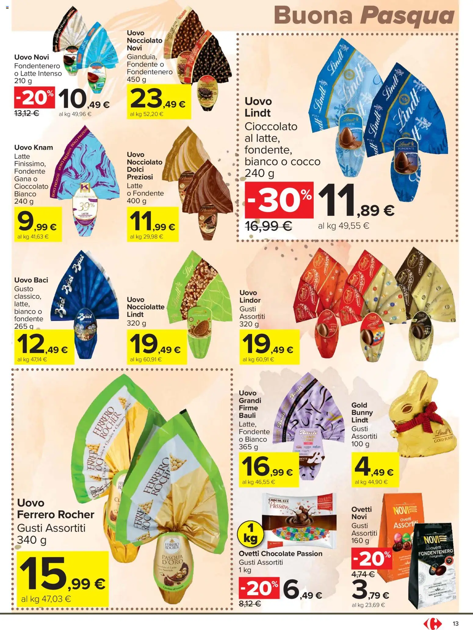 Volantino Carrefour del 24.03.2026 | Pagina: 13 | Prodotti: Cioccolato, Latte, Cocco, Baule