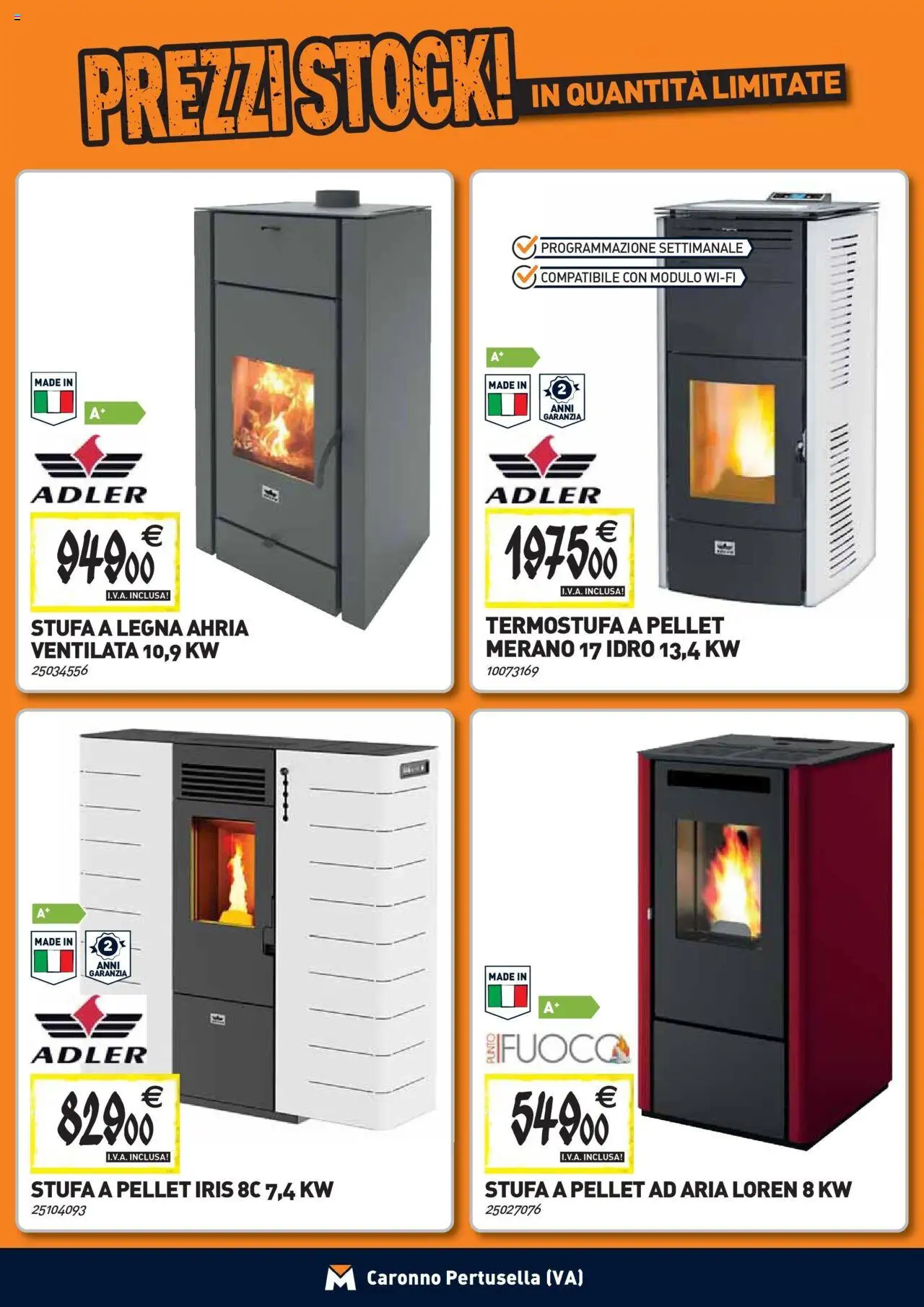 Volantino TECNOMAT del 24.09.2025 | Pagina: 11 | Prodotti: Pellet, Stufa a legna, Stufa a pellet, Stufa