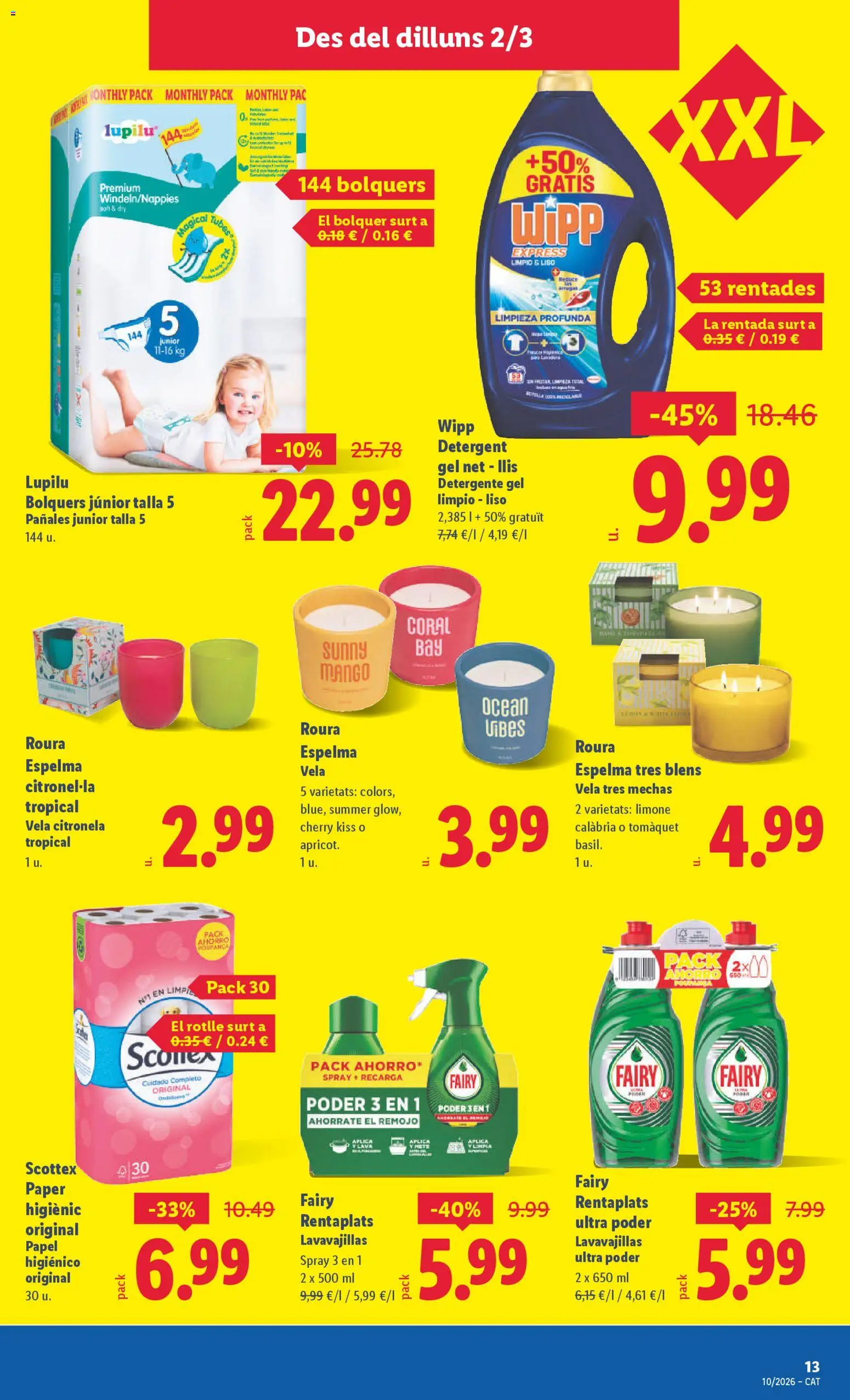Lidl folleto │ válido desde el 02.03.2026 | Página: 25 | Productos: Detergente, Papel higienico, Vela, Ρούτερ