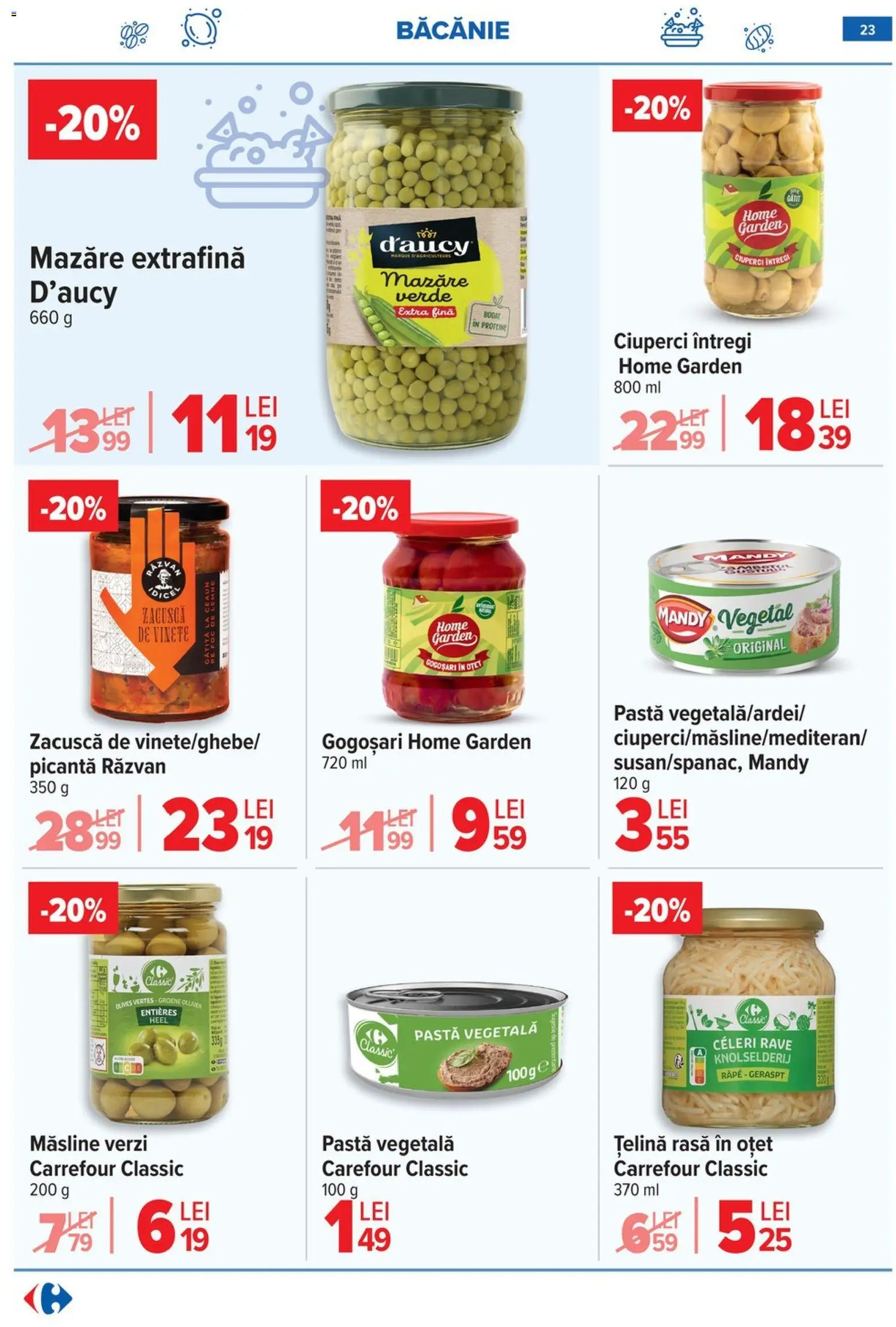 Noul catalog Carrefour – valabil de la 18.03.2026 | Pagină: 30 | Produse: Masaüstü kılıfı, Măsline, Ciuperci, Zacuscă