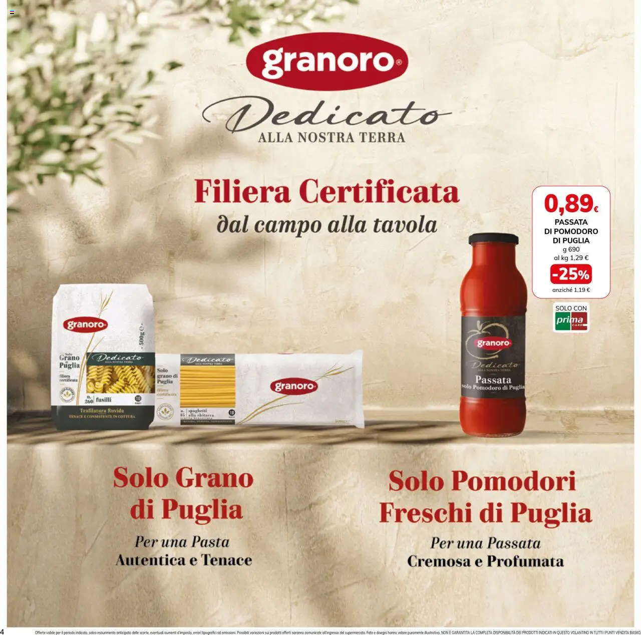 Volantino Basko del 19.08.2025 | Pagina: 4 | Prodotti: Pomodoro, Pasta, Passata di pomodoro, Fusilli