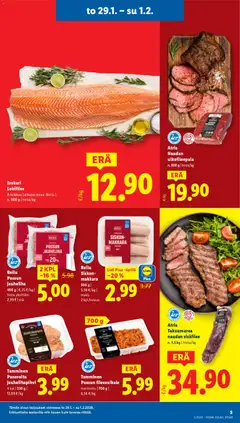 Lidl-mainoslehti voimassa 29.01.2026 alkaen | Sivu: 5 | Tuotteet: Jauheliha, Makkara