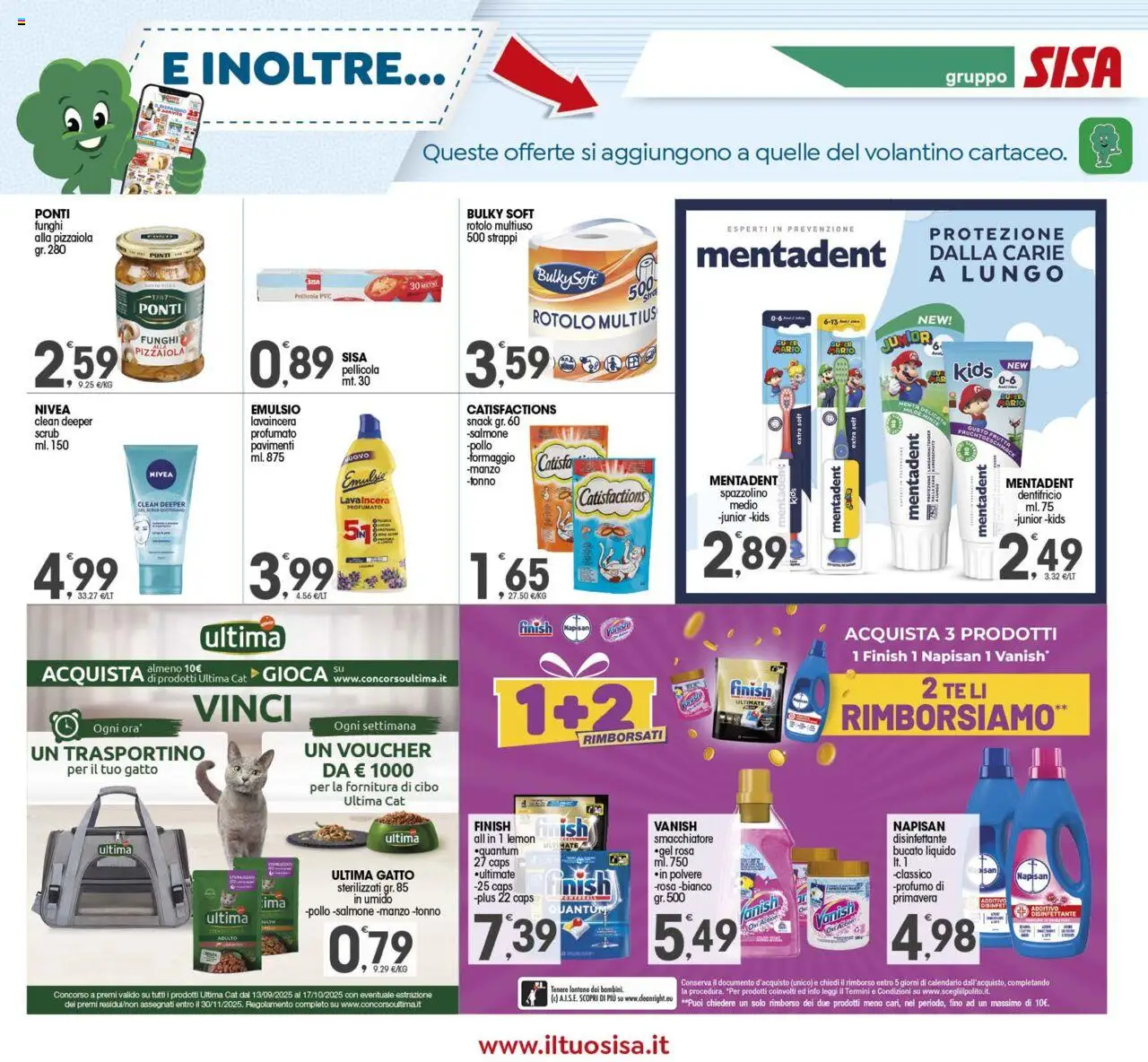 Volantino SISA del 23.09.2025 | Pagina: 15 | Prodotti: Dentifricio, Smacchiatore, Tè, Funghi