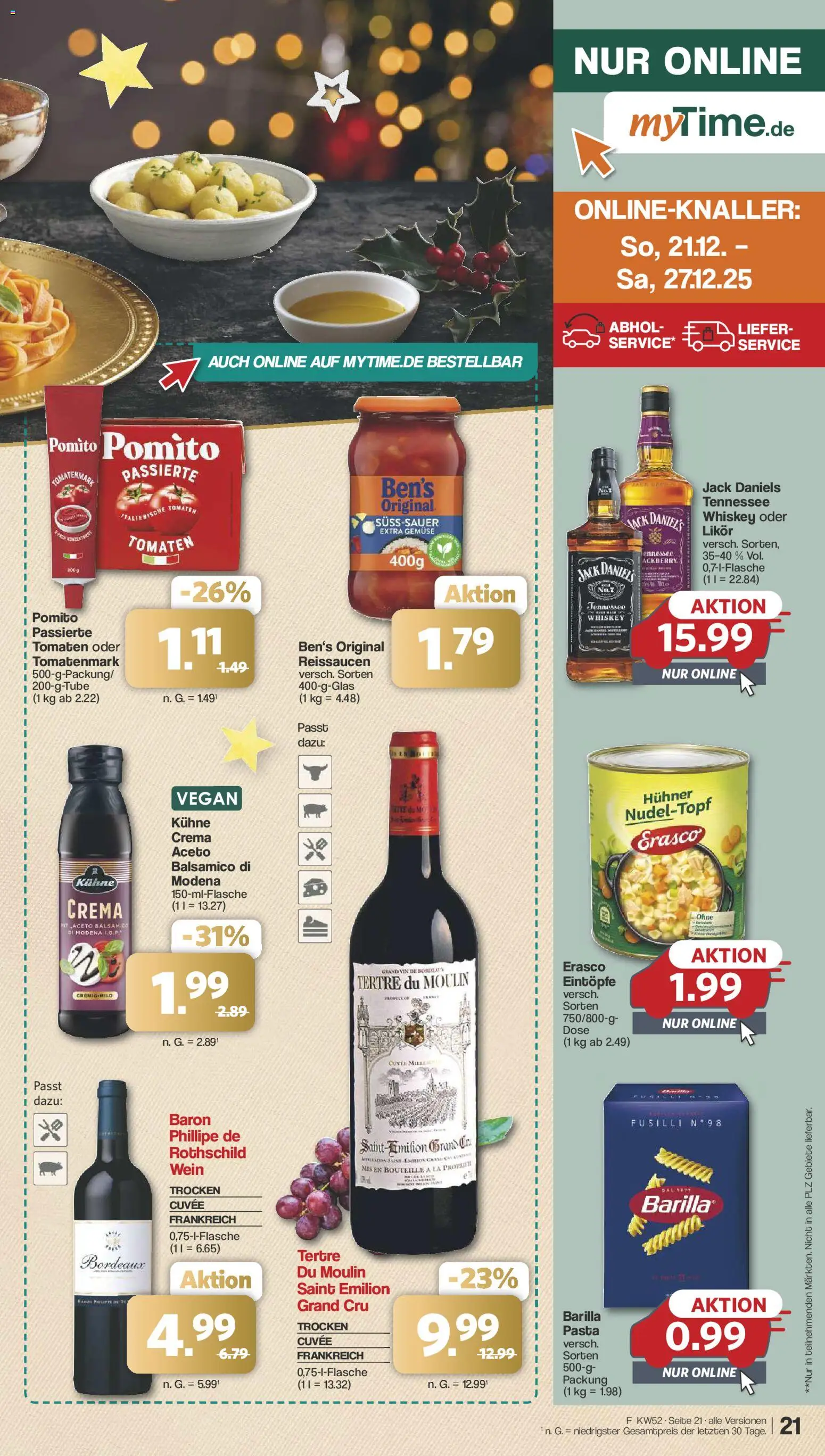 Famila Nordwest Prospekt 	 – gültig ab 22.12.2025 | Seite: 21 | Produkte: Tomaten, Gemüse, Wein, Erasco