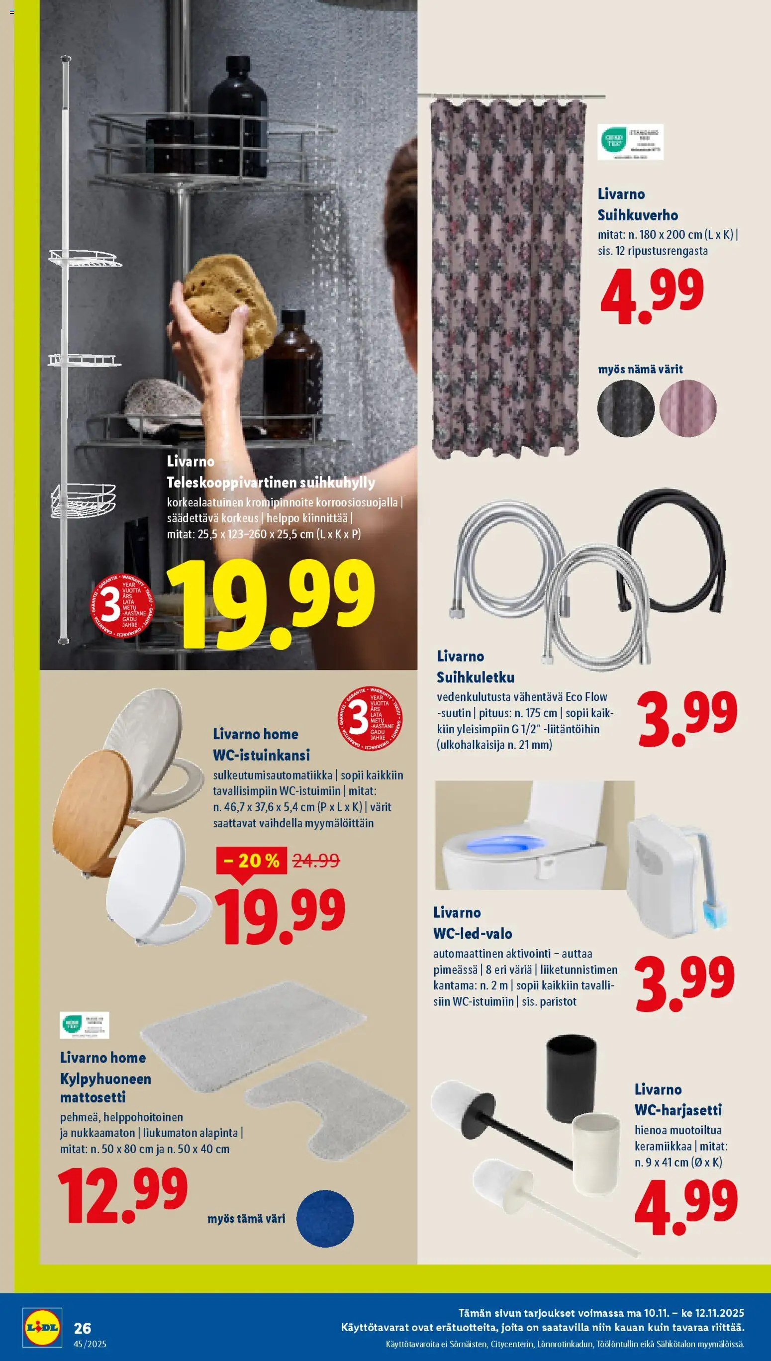 Lidl - Black Friday – voimassa 06.11.2025 alkaen | Sivu: 32 | Tuotteet: Paristot, Suihkuhylly, Suihkuverho