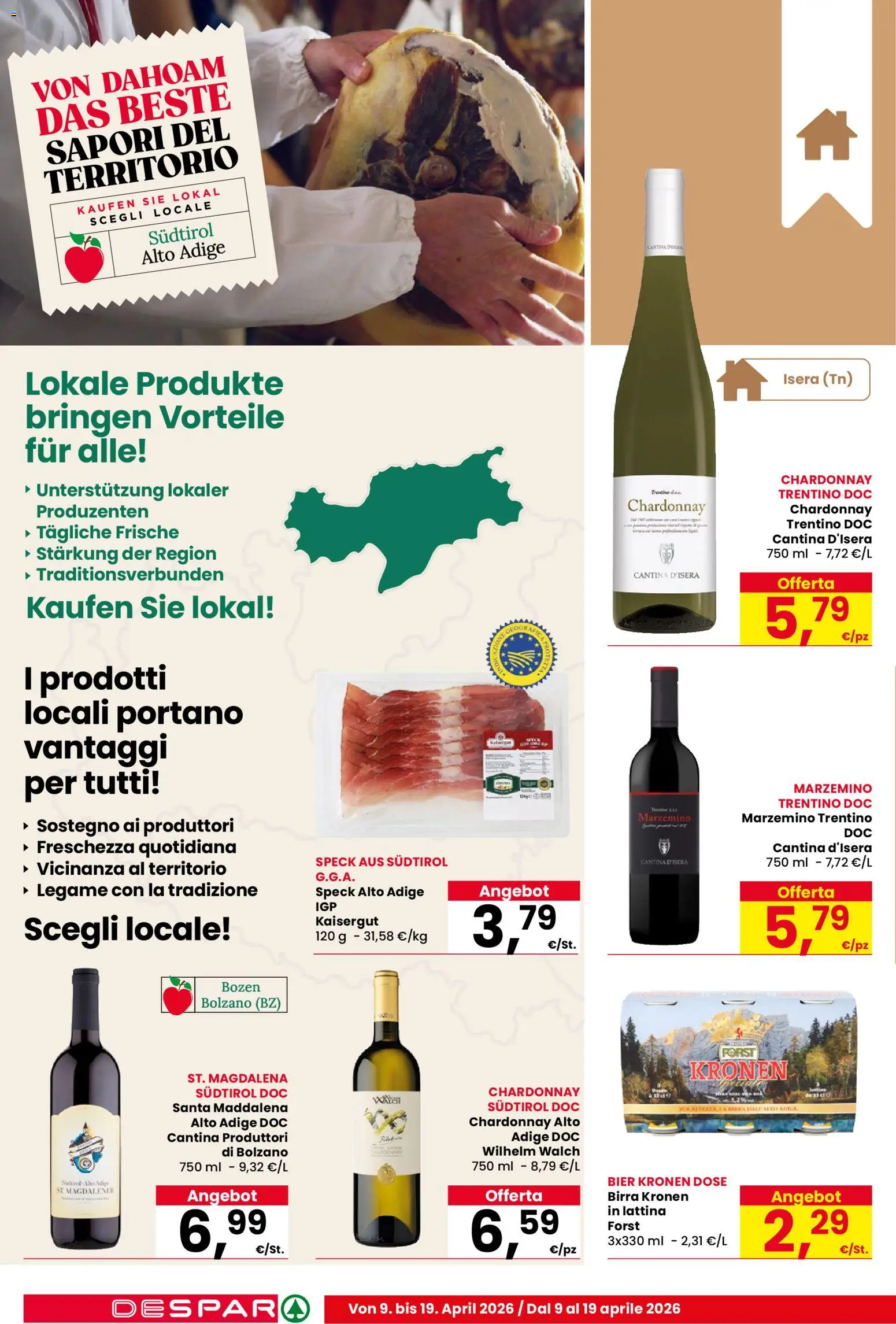 Volantino Despar del 09.04.2026 | Pagina: 8 | Prodotti: Speck, Birra