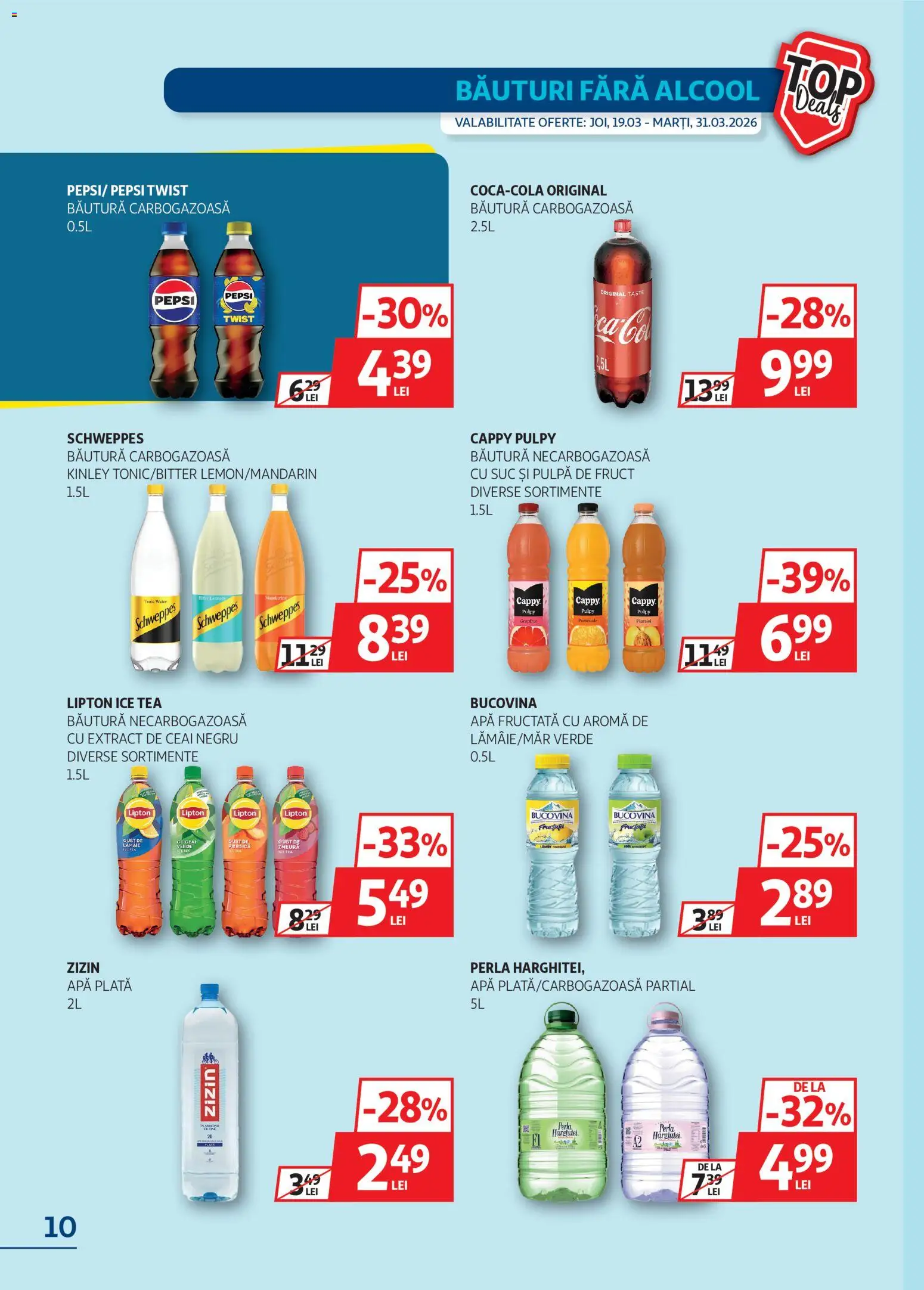 Noul catalog Auchan – valabil de la 19.03.2026 | Pagină: 10 | Produse: Suc, Ice tea, Grepfrut, Apă