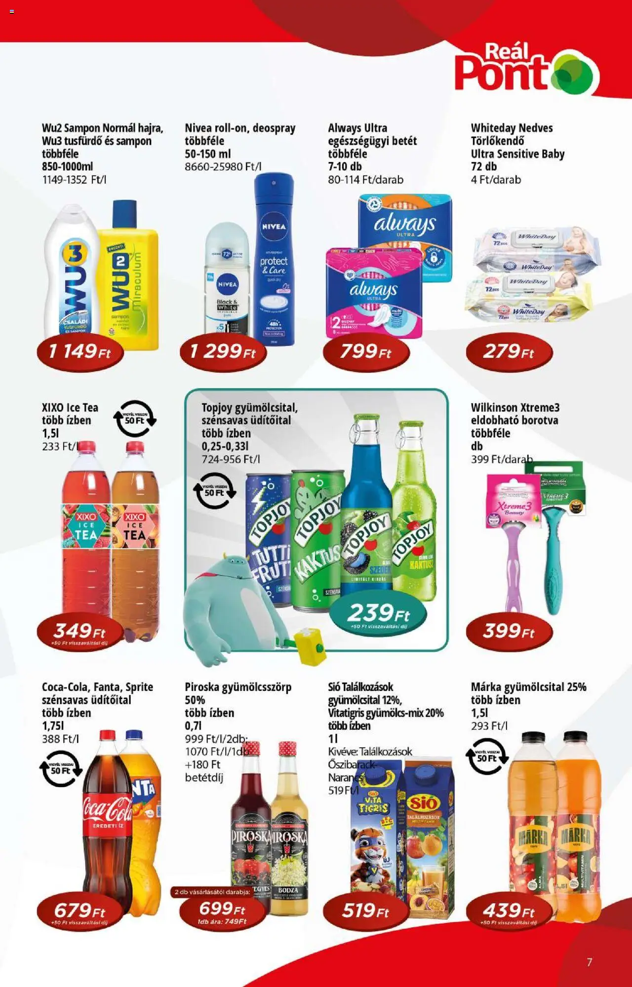 Reál akciós ujság - amely érvényes a következő dátumtól: 13.08.2025 | Oldal: 7 | Termékek: Törlőkendő, Borotva, Sampon, Multivitamin